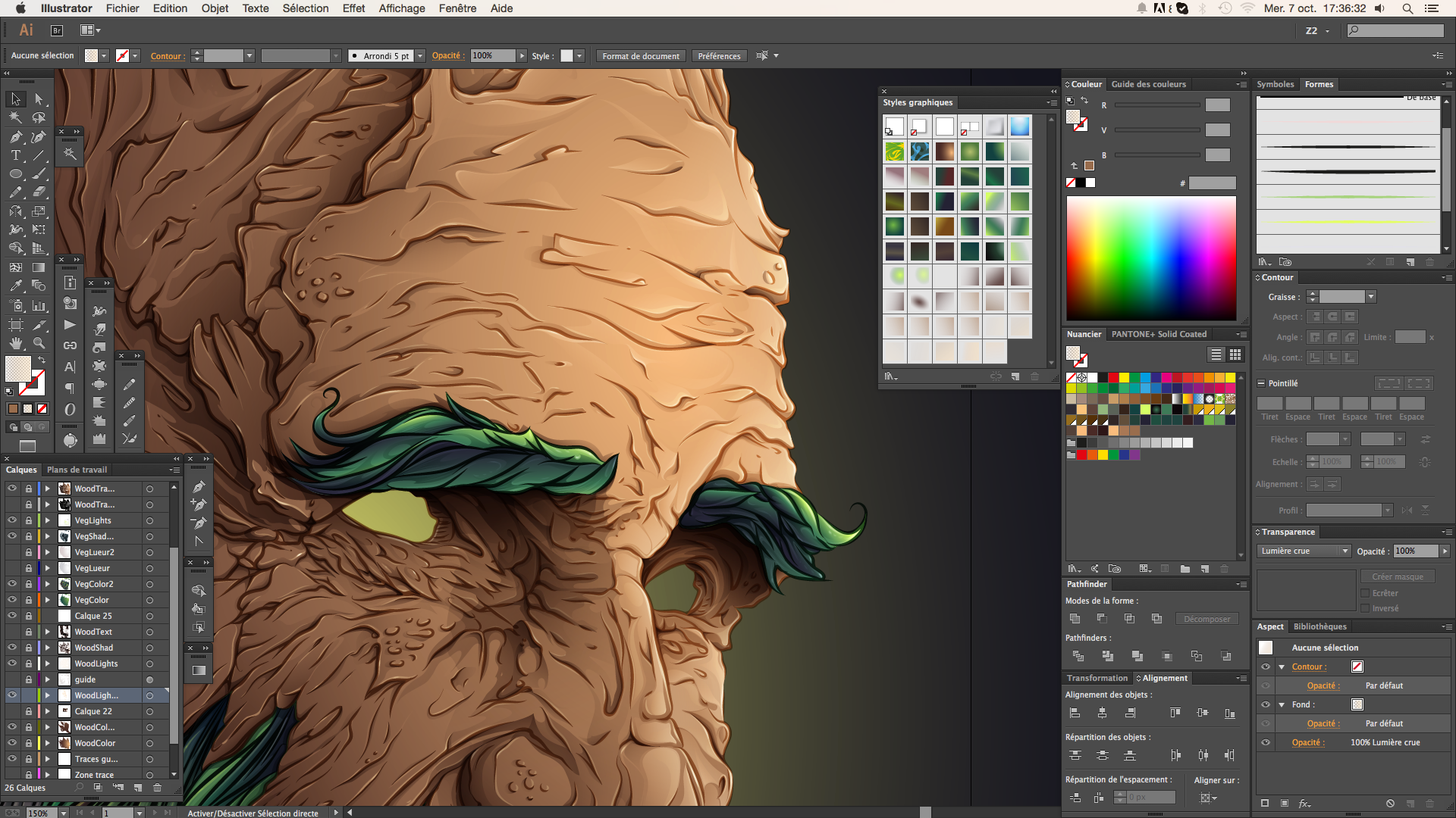 person usund Gylden Vegetal Mask - Step by step - Illustrator CC on Behance