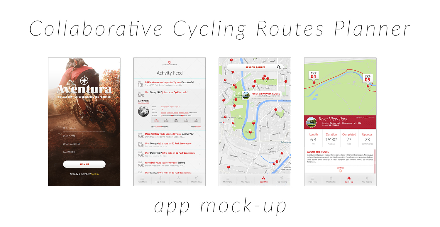 Respiraţie director educator  Aventura - cycling route planner app on Behance