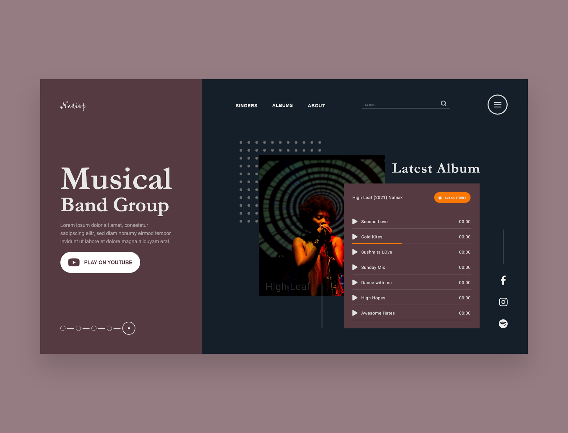 Musical Band Website UI Design  Concept