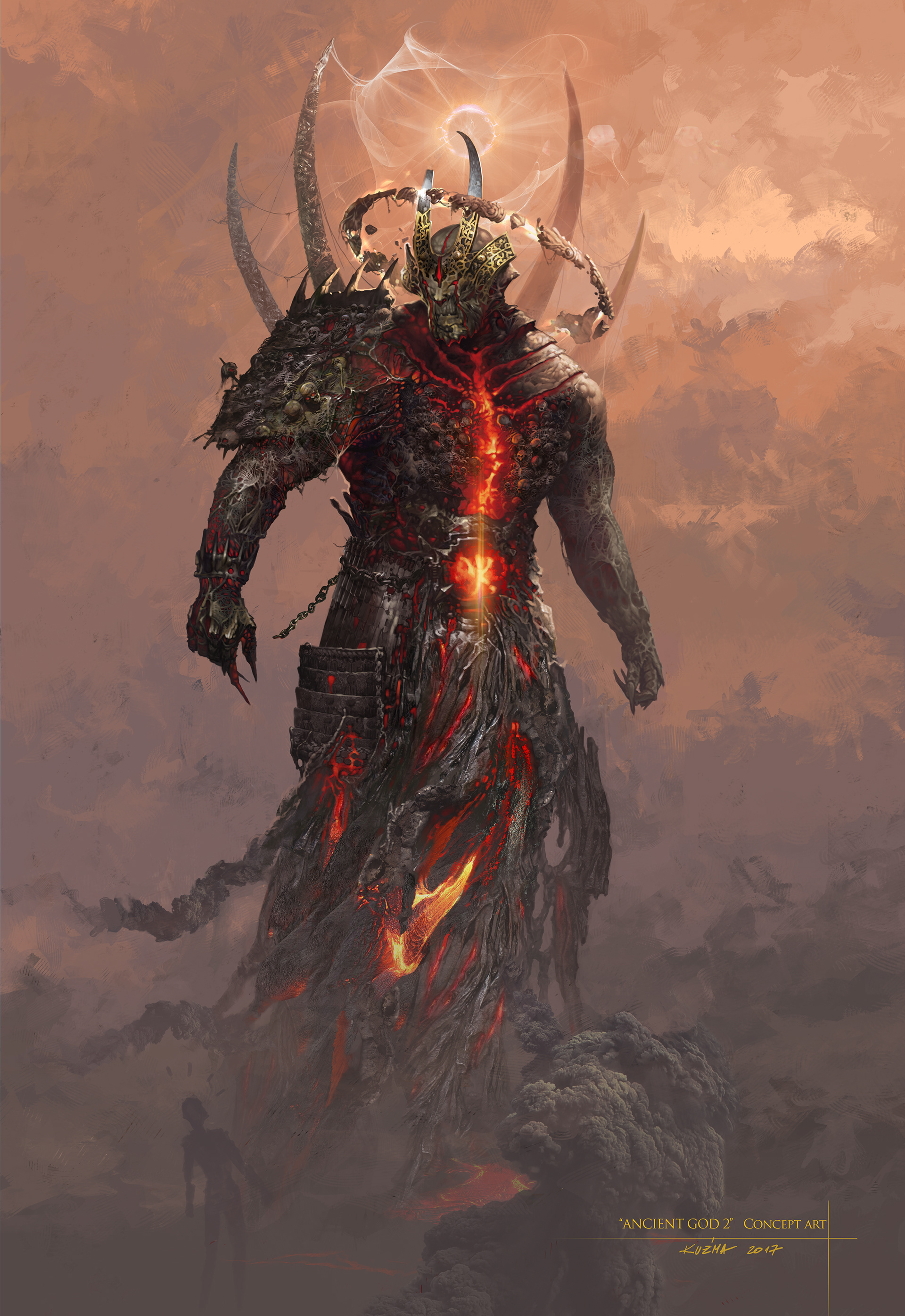 fantasy dark Ancient God Character game concept art 