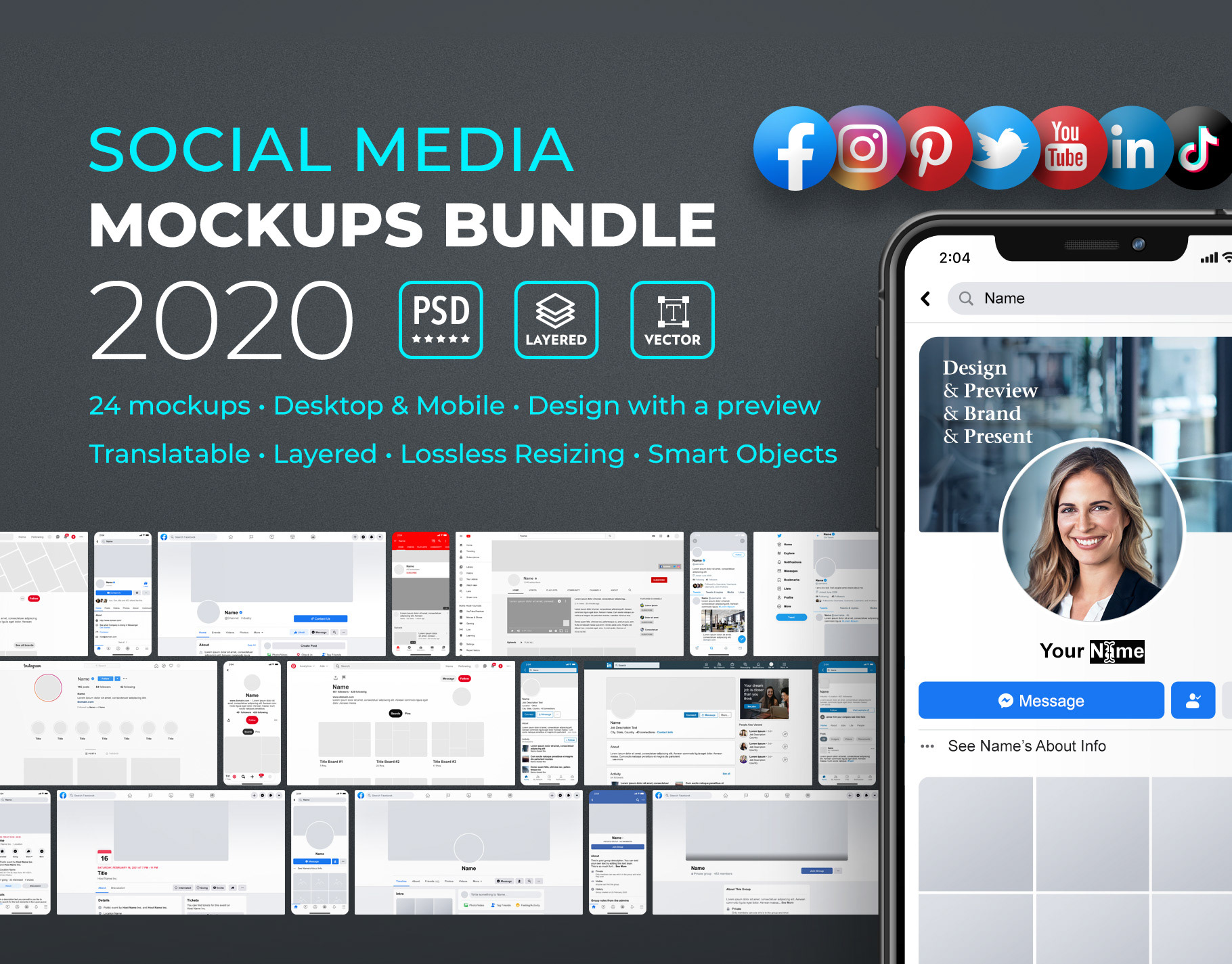 Download Social Media Profile Mockups Bundle 2020 Template On Behance