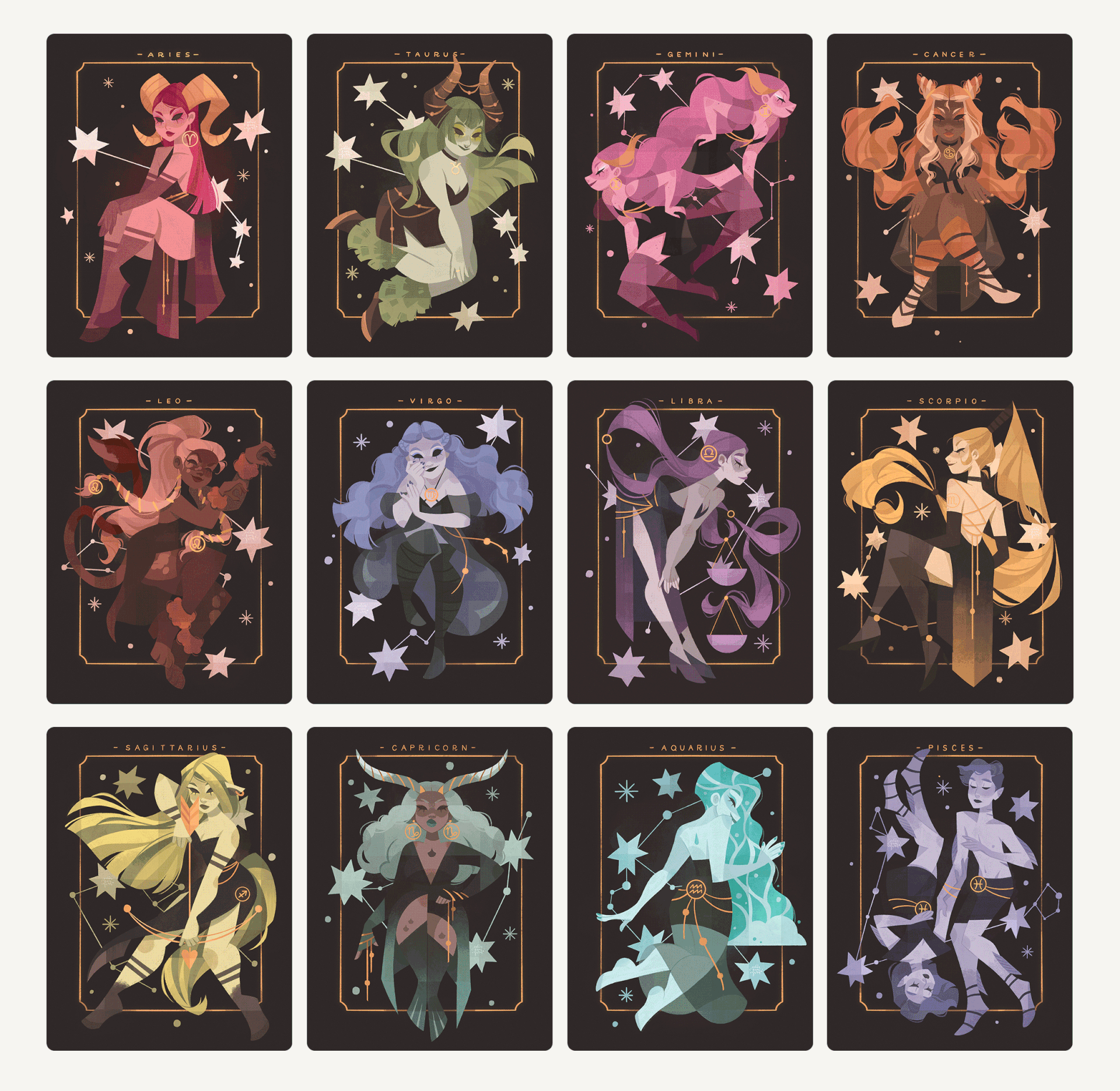 Zodiac Signs | Tarot Cards | Behance
