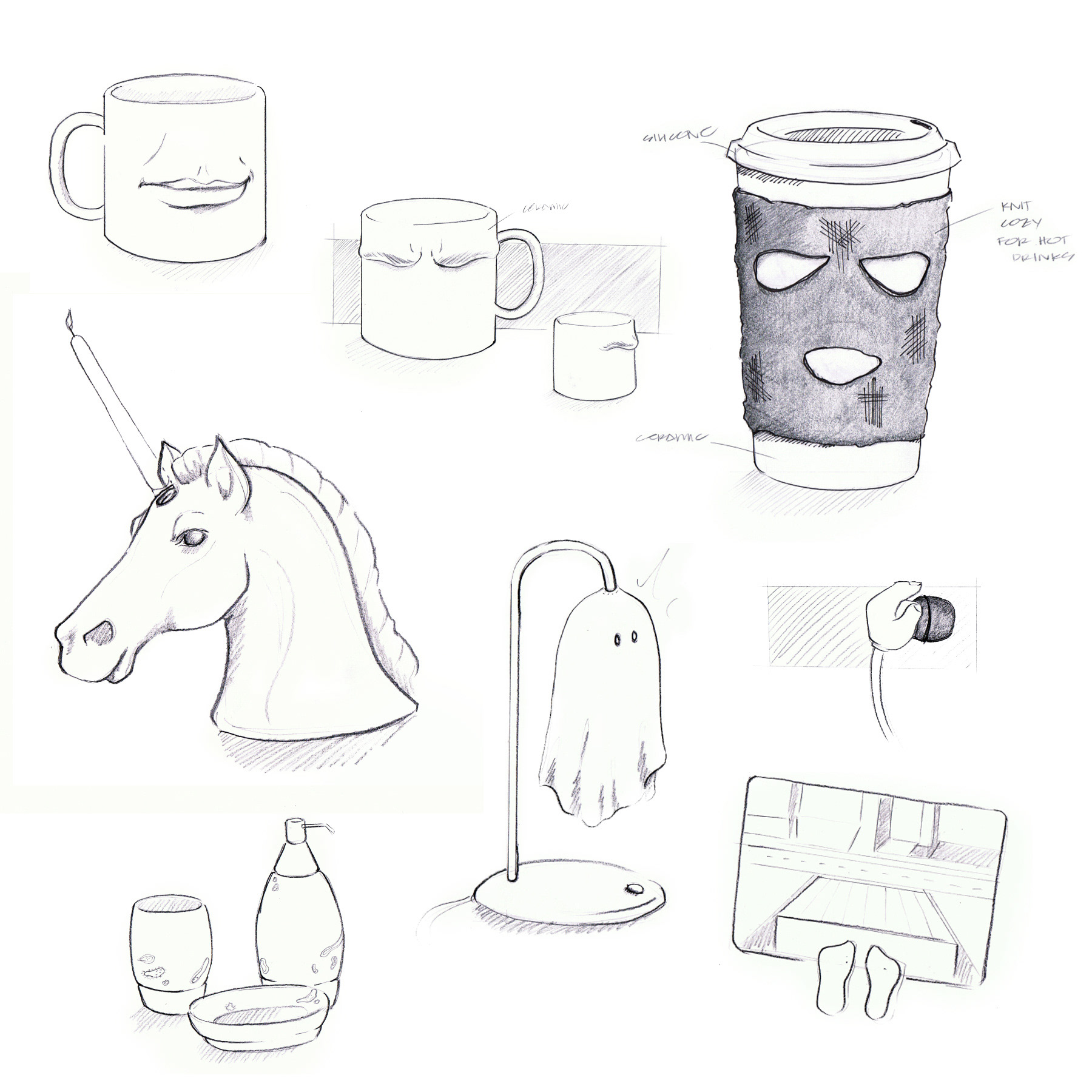 nbsp;Sketches for quirky household items for IMM Living.