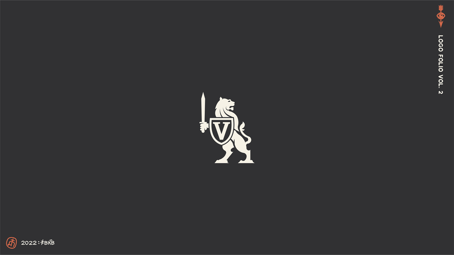 Heraldic lion logo for Valor,  holding a shield with V in one, and a sword in the other hand