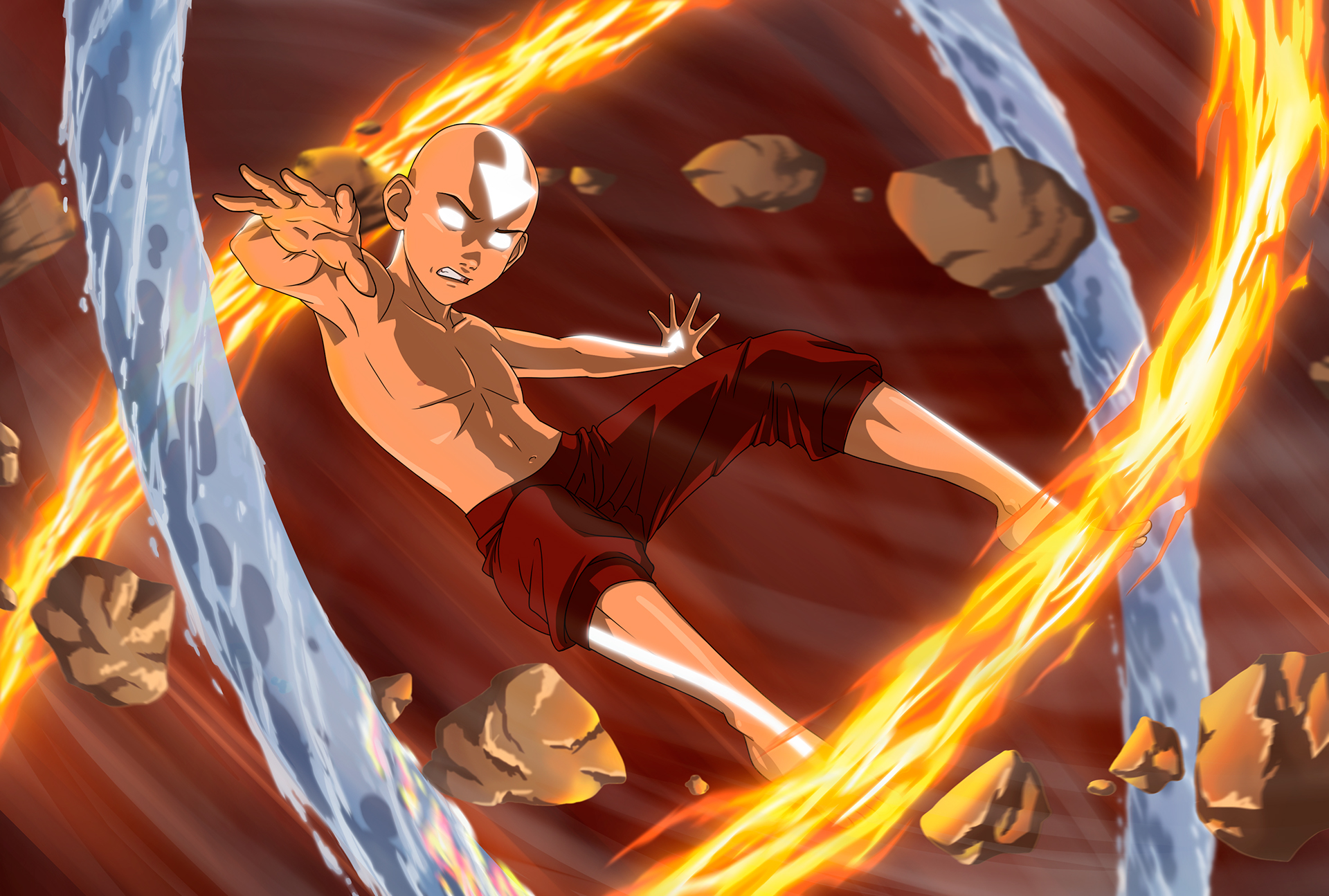 avatar Aang last elements water aire earth fire airbender Master.