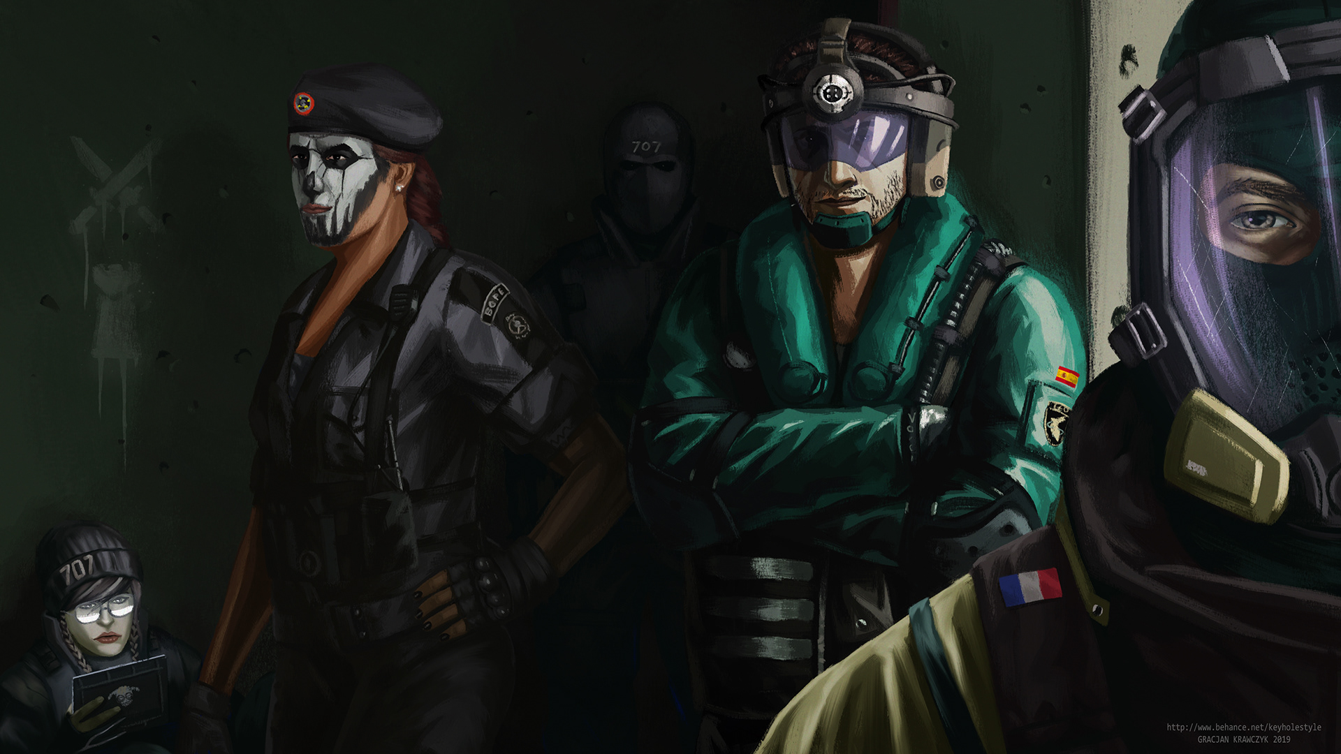 12. ILLUSTRATIONS mostly inspired by RAINBOW SIX SIEGE. 