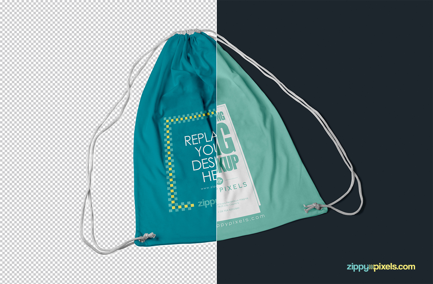 Free Drawstring Backpack Mockup :: Behance