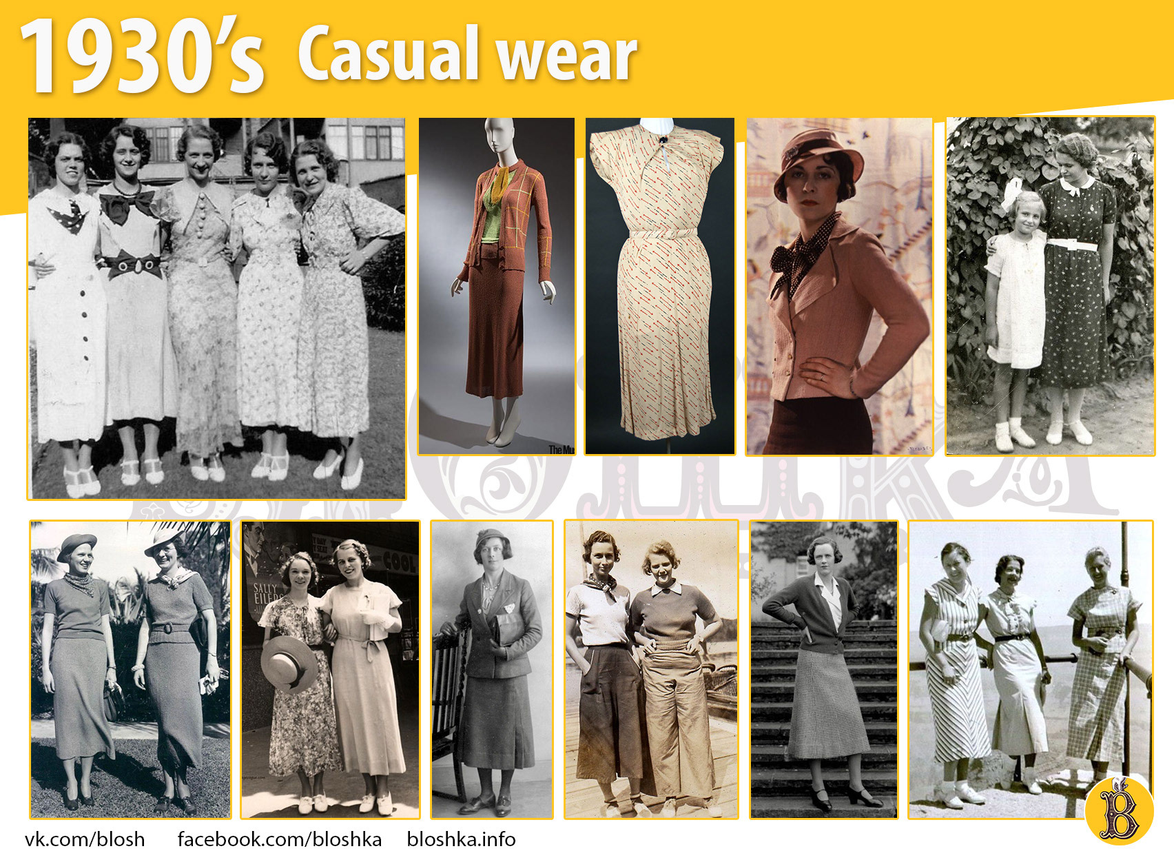 Women's casual wear, 1890's – 1930's. | Behance