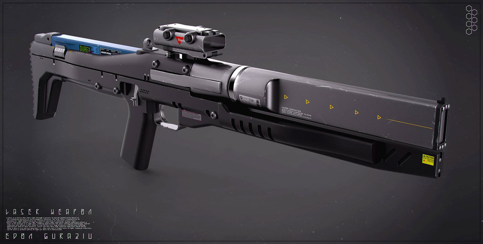 concept design future modern Weapon rifle Gun Scifi visual digital art.