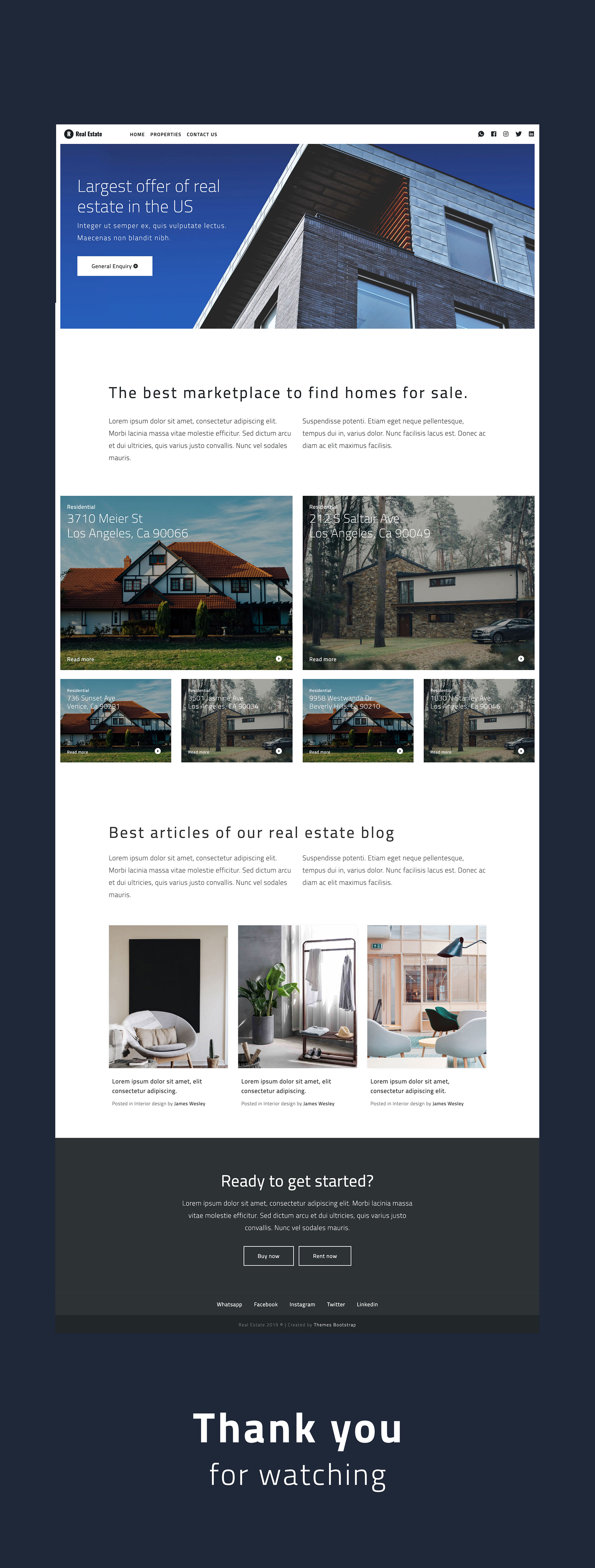 Real Estate Free Bootstrap 4 Template on Behance