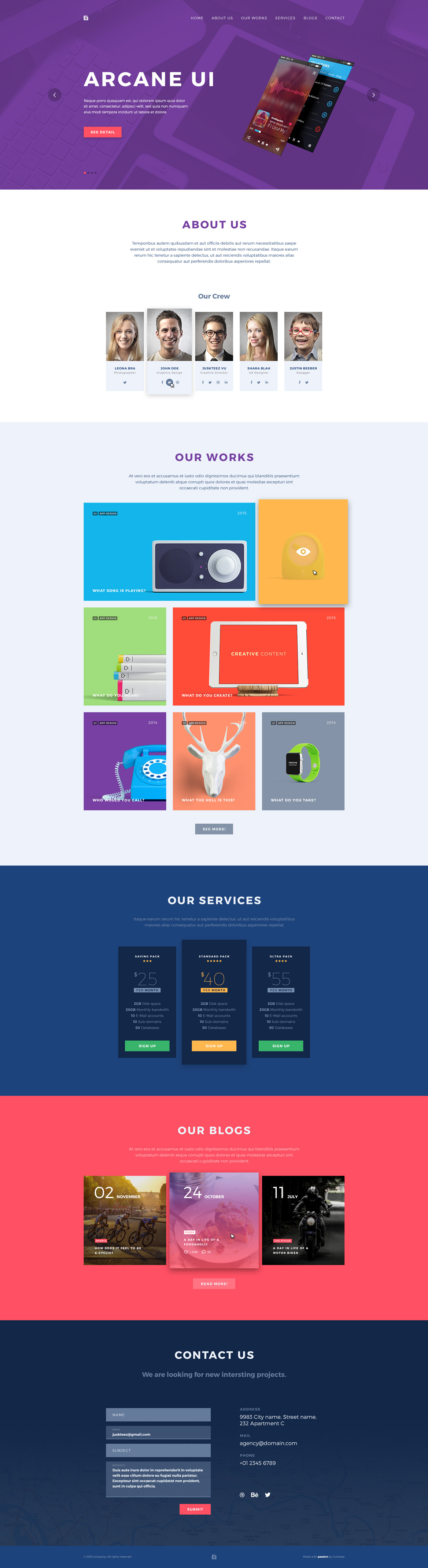 Brench One Page Portfolio Free Psd Template On Behance