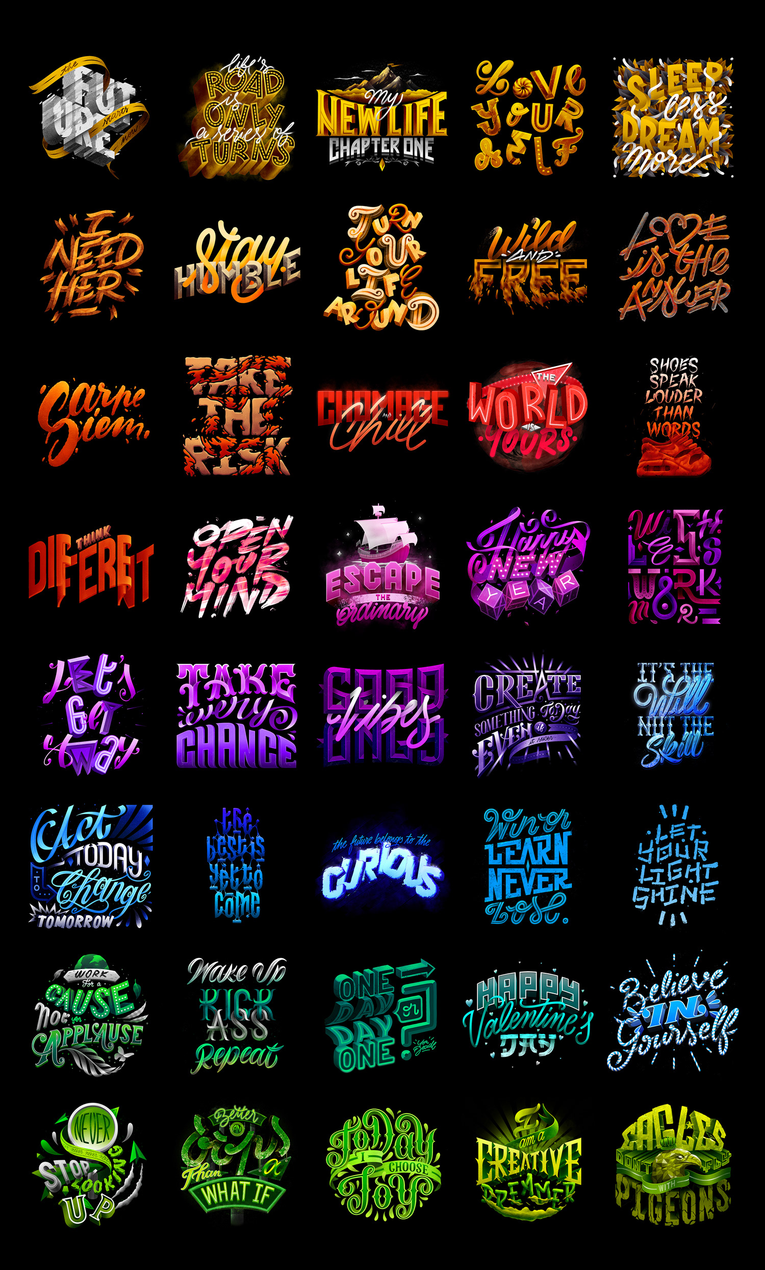 40 Ipad Letterings Collection on Behance