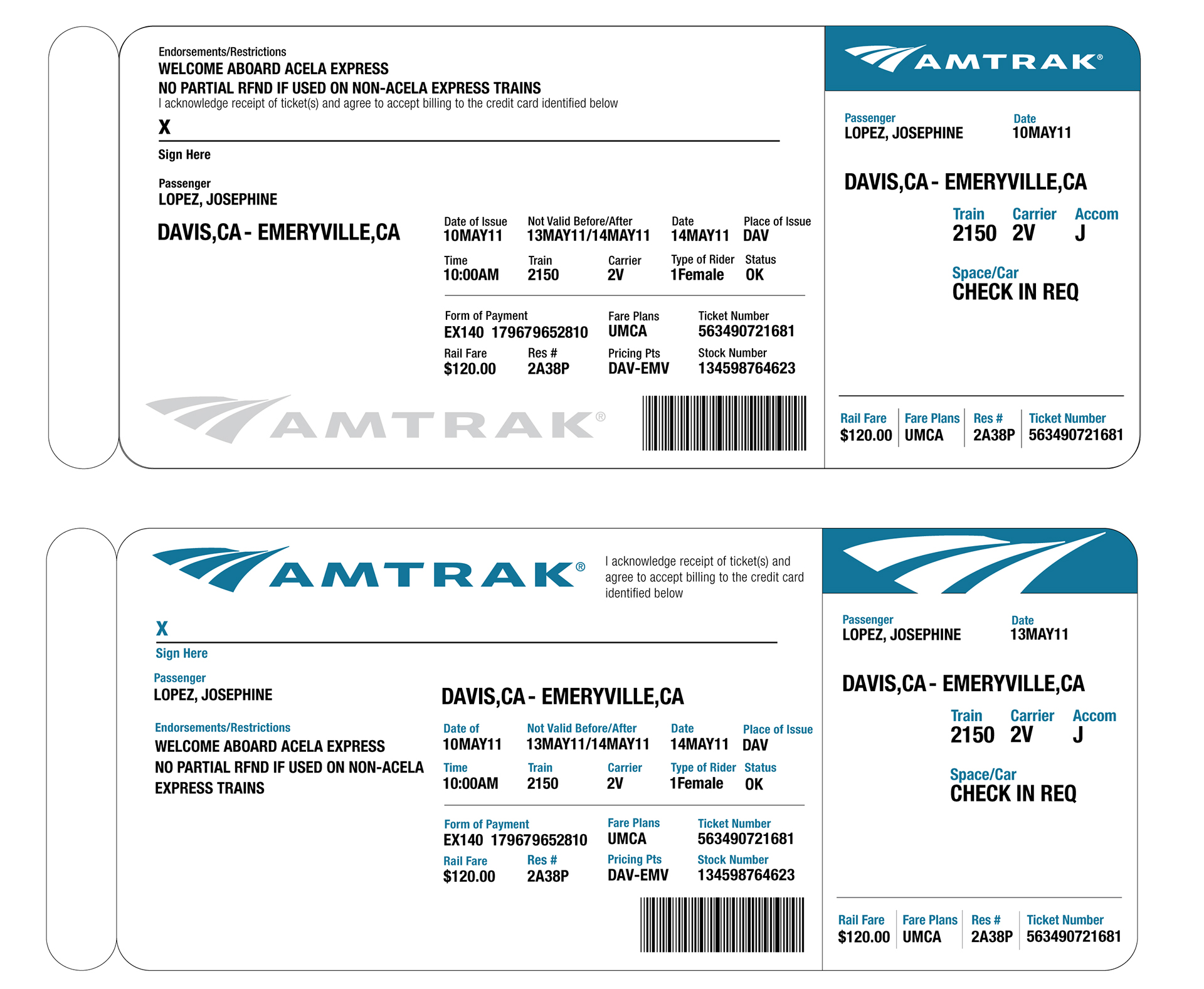 round trip tickets amtrak