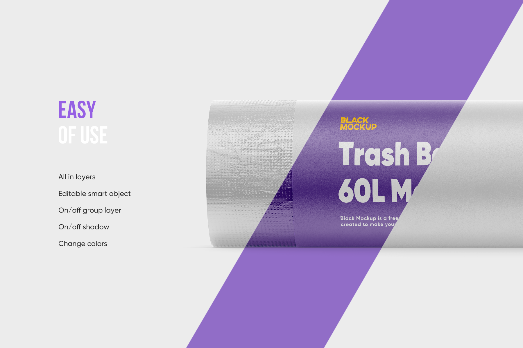 Download Trash Bags 60L Mockup on Behance