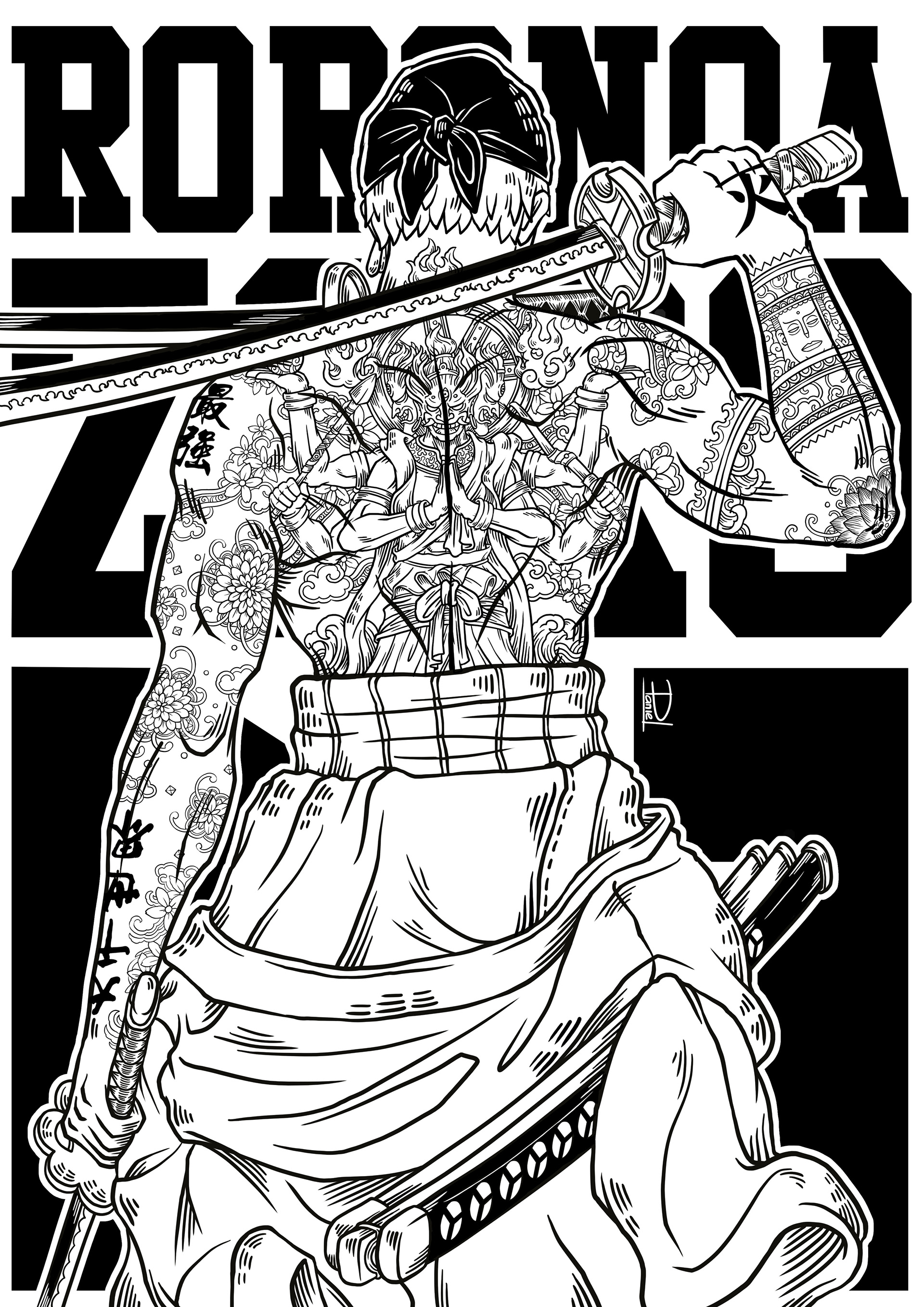 zoro in Tattoos  Search in 13M Tattoos Now  Tattoodo