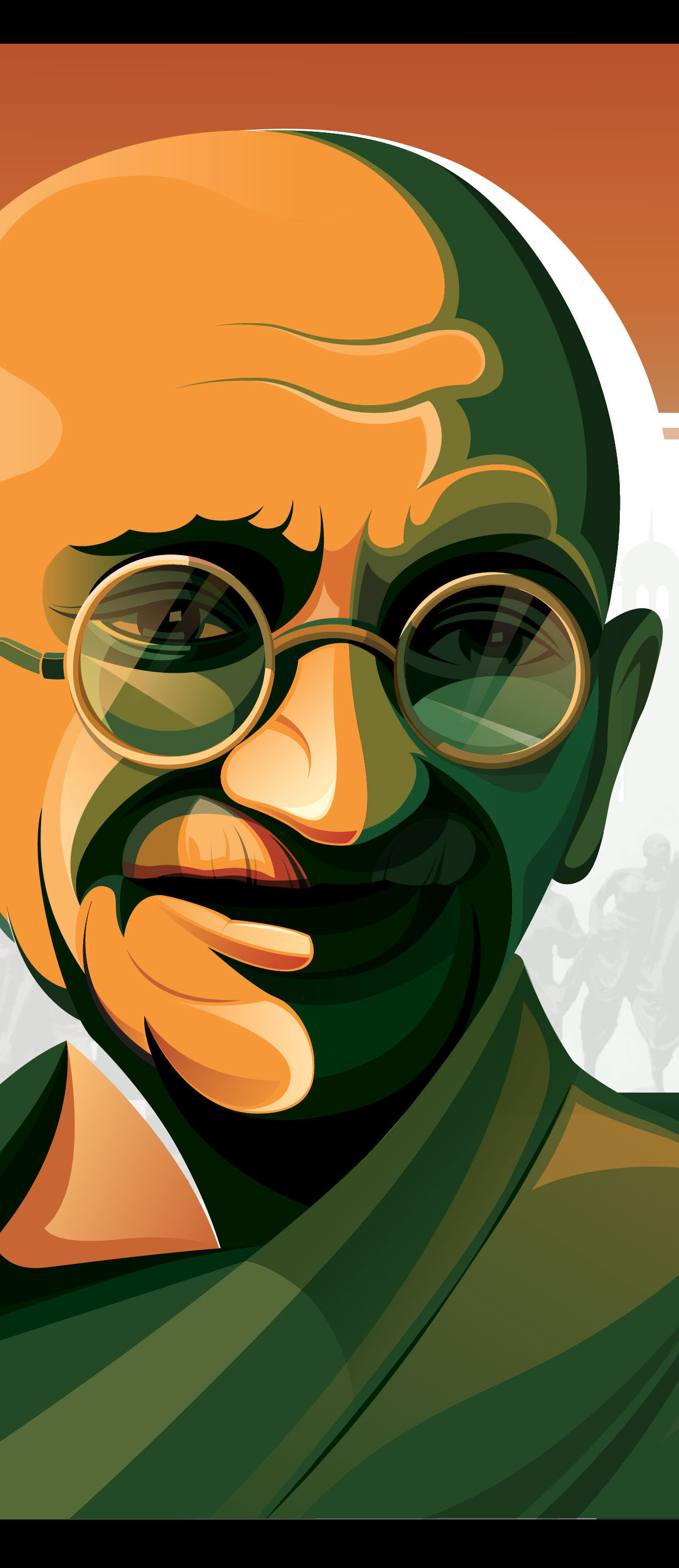 Stylized Portrait - Mahatma Gandhi | Behance