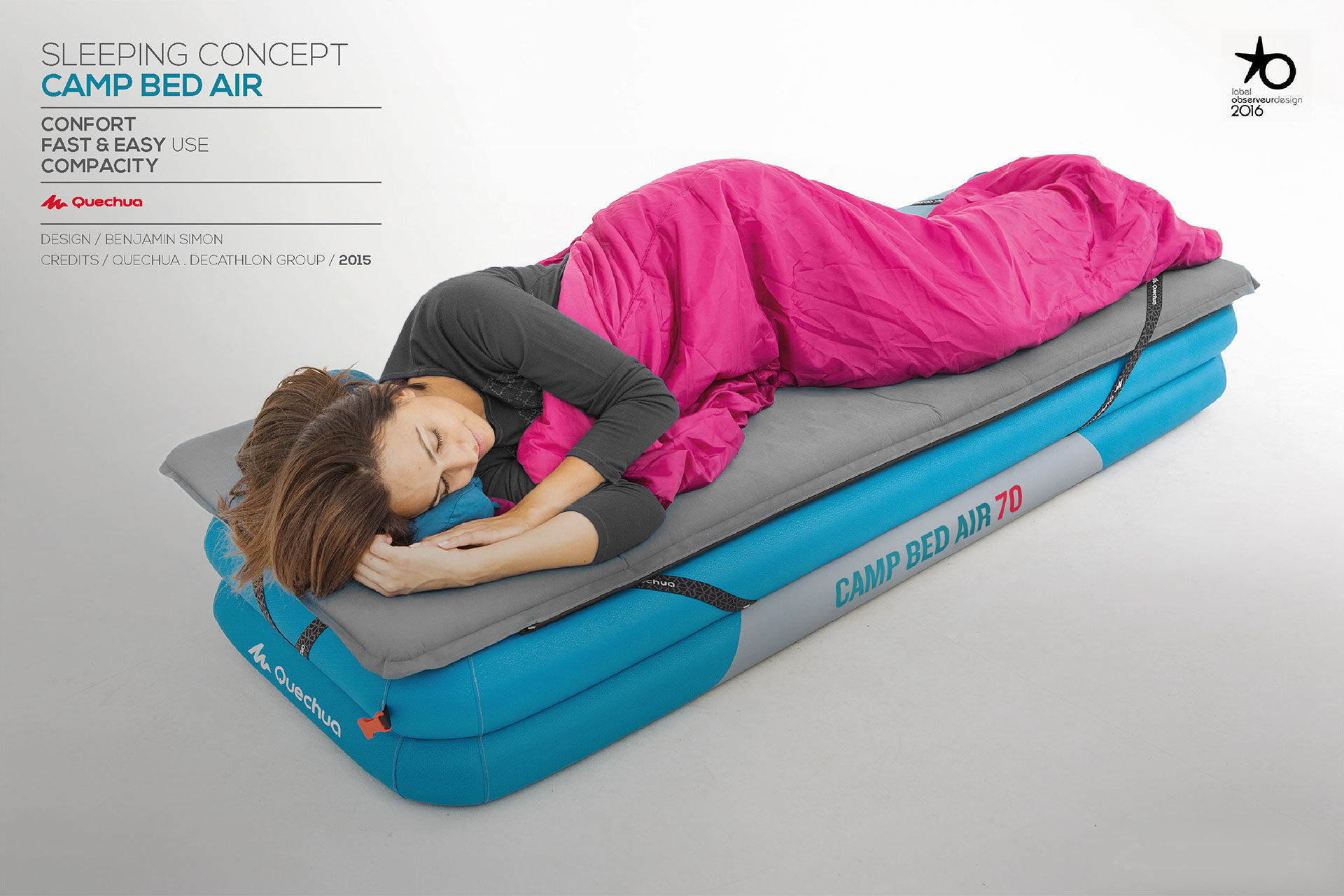 quechua inflatable camp bed base