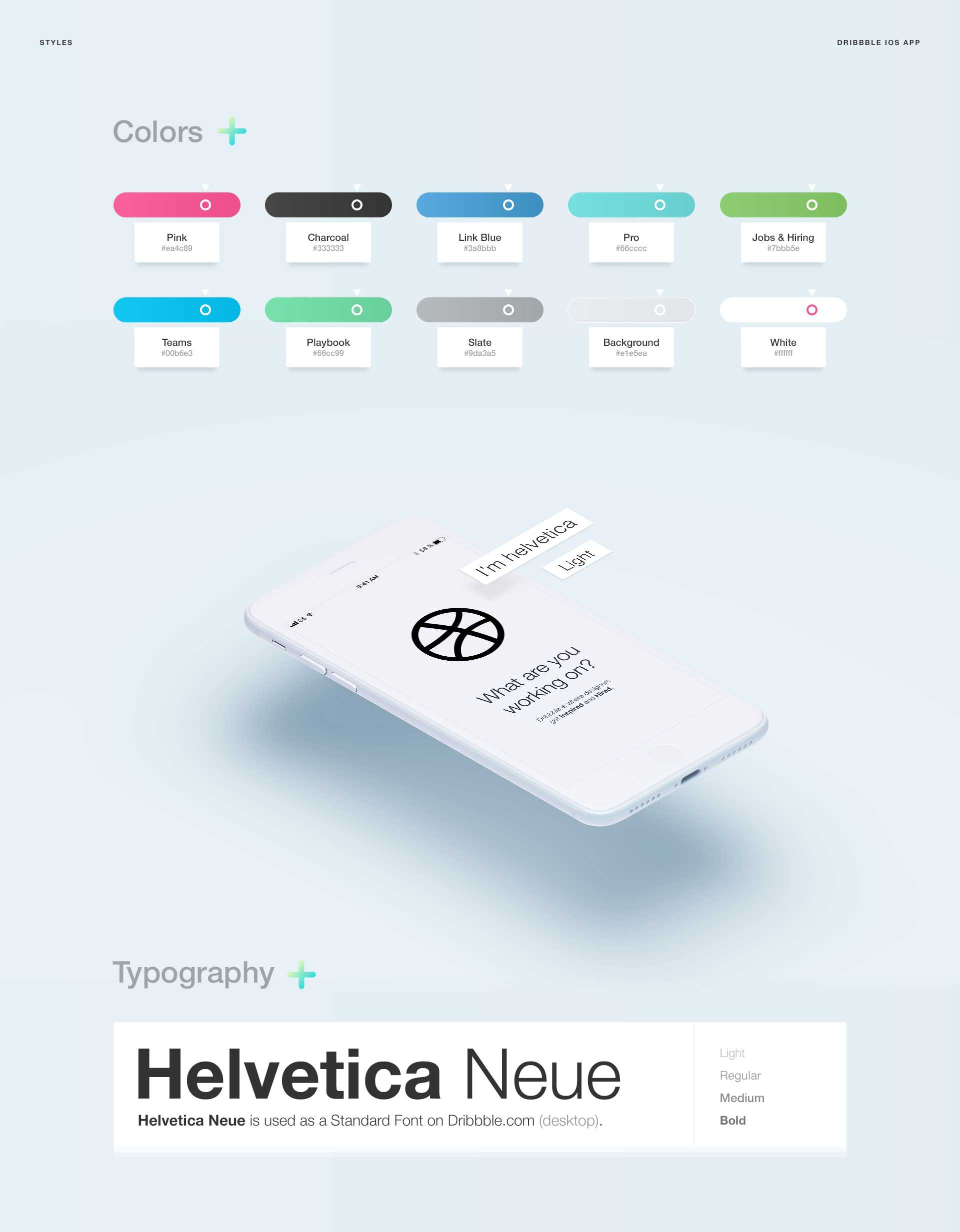 Interaction Design & iOS Design: Dribbble Redesign Concept