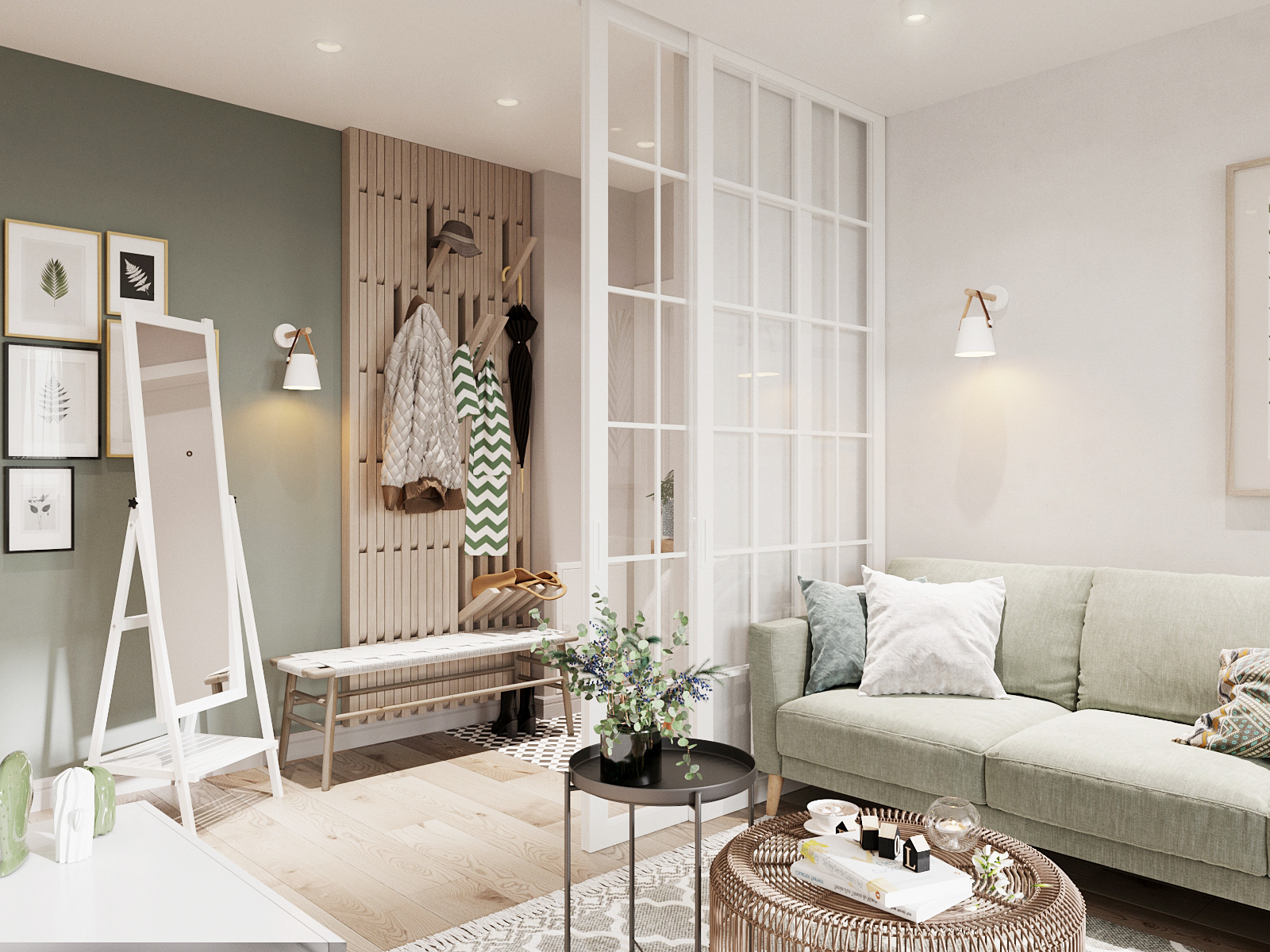 IconP - Thiết kế chung cư căn hộ phong cách Scandinavian, phong cách Bắc Âu Ấn tượng, gam màu xanh mát mẻ, êm dịu, dễ chịu