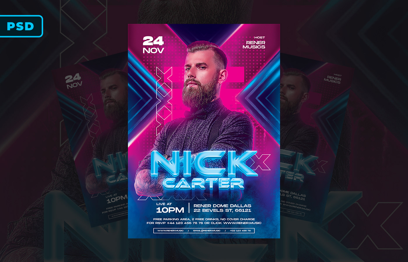 Night Club Flyer - PSD Template on Behance Within Free Nightclub Flyer Templates