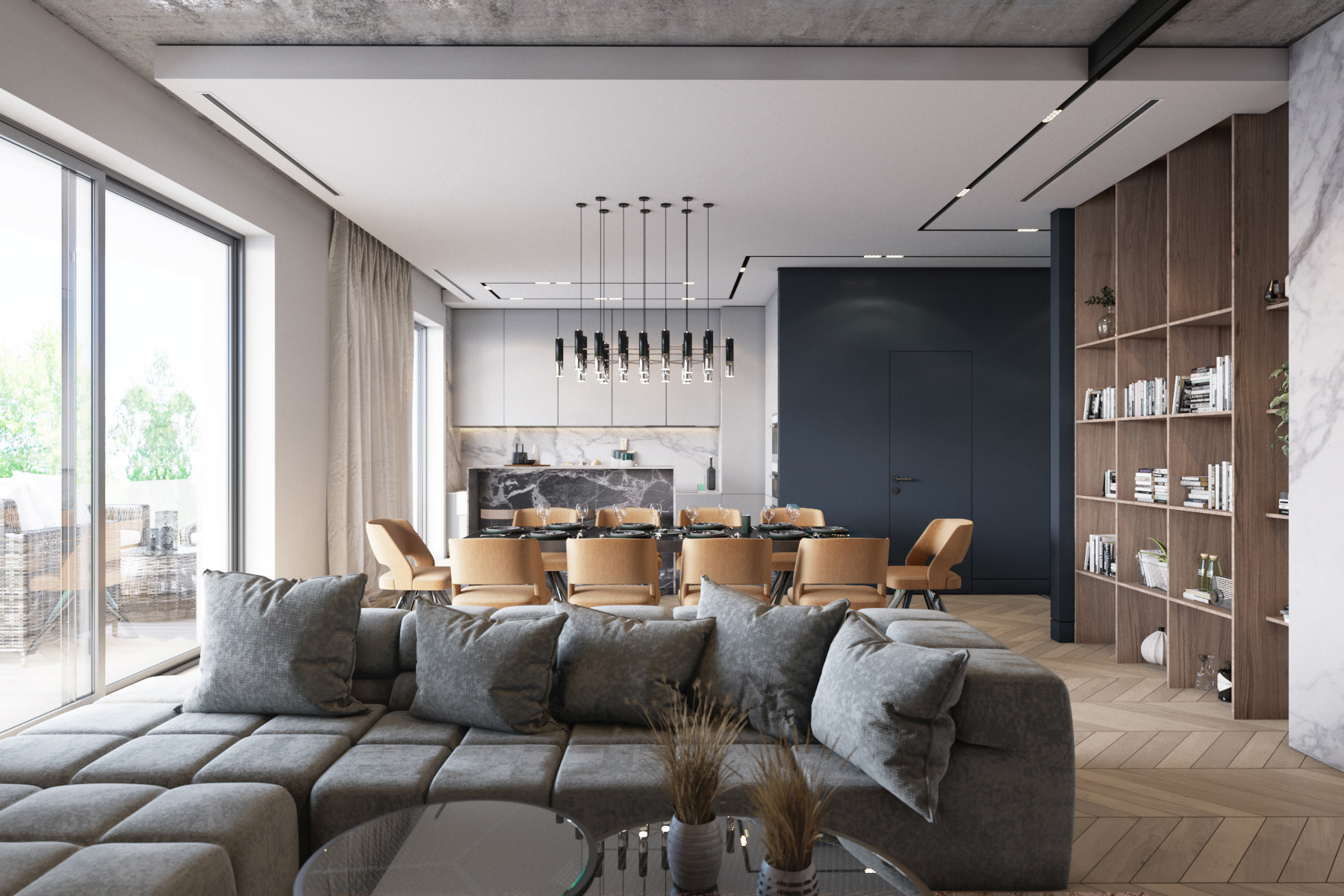 Kitchen-living room on Behance