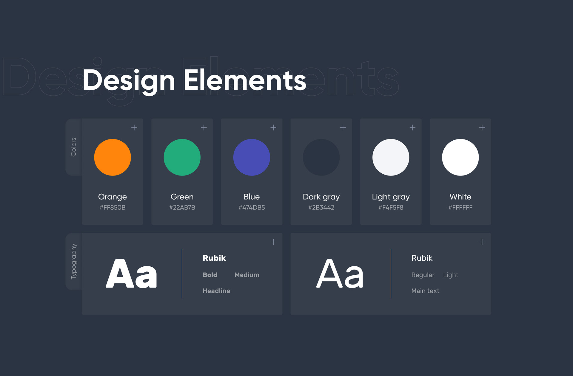 design elements - Screenshot of the visual design and typography