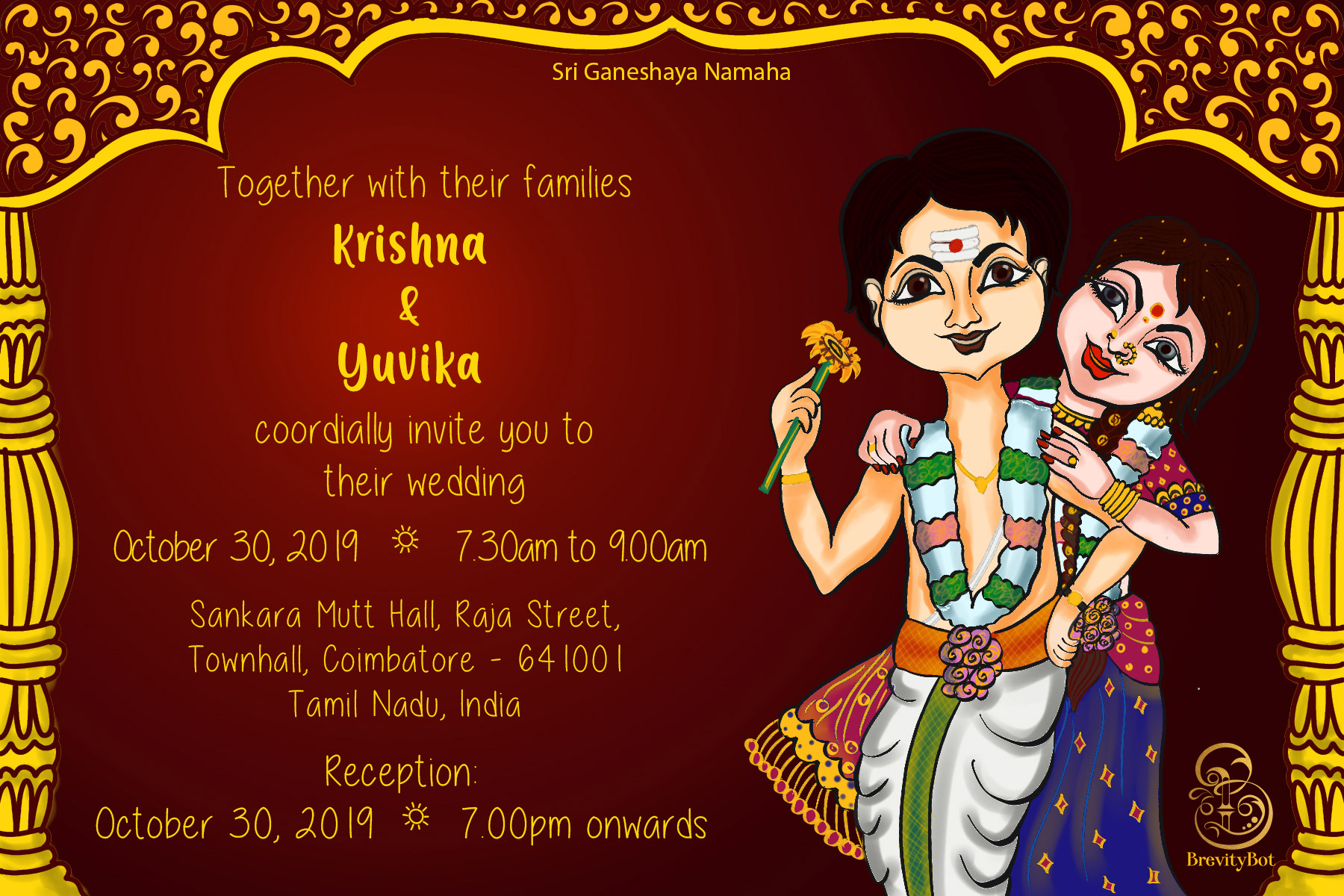 Indian Tambrahm Wedding Invitation by Swetha Sridharan on Behance