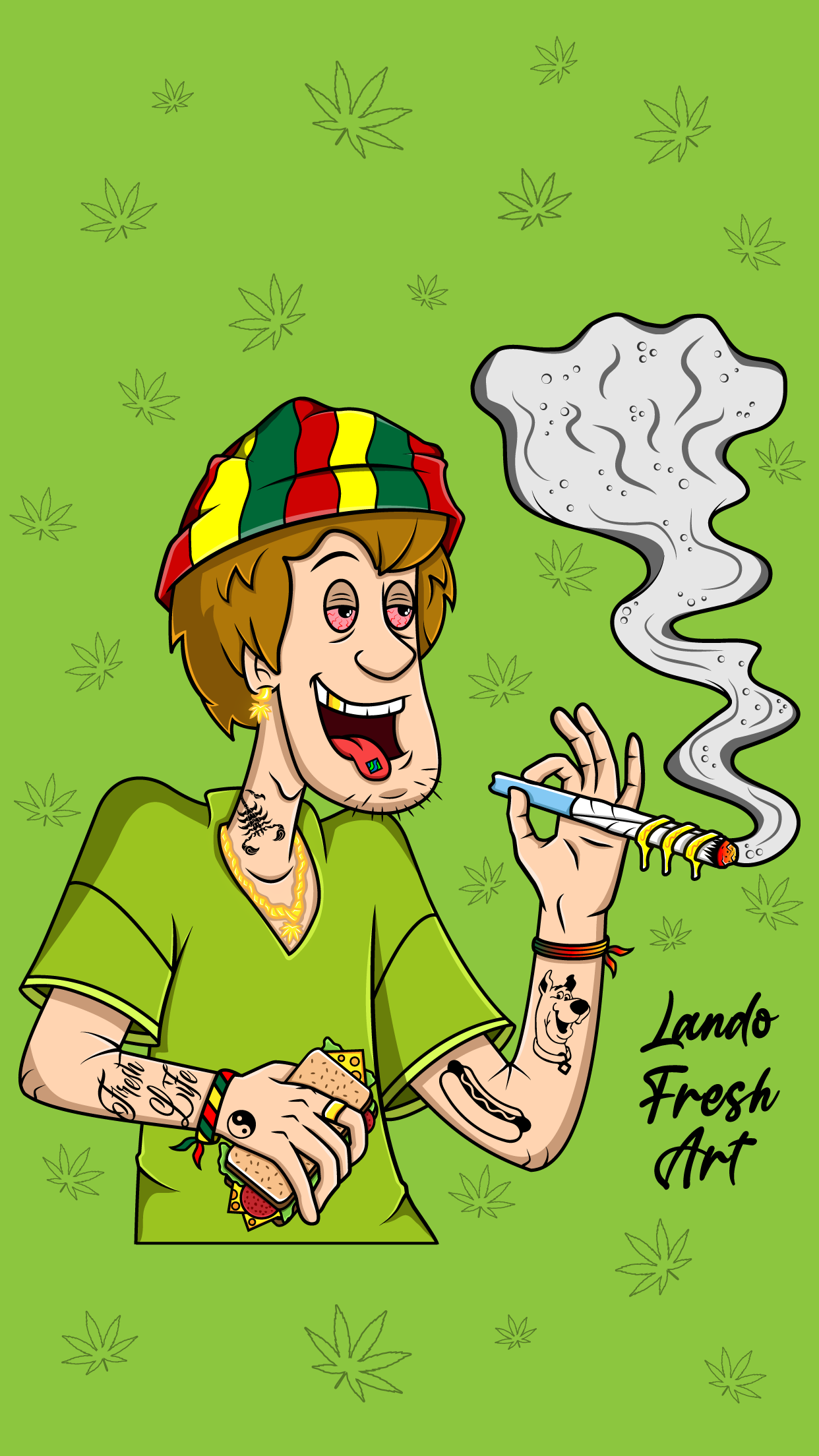 Shaggy Smoking illustration Scooby-Doo on Behance