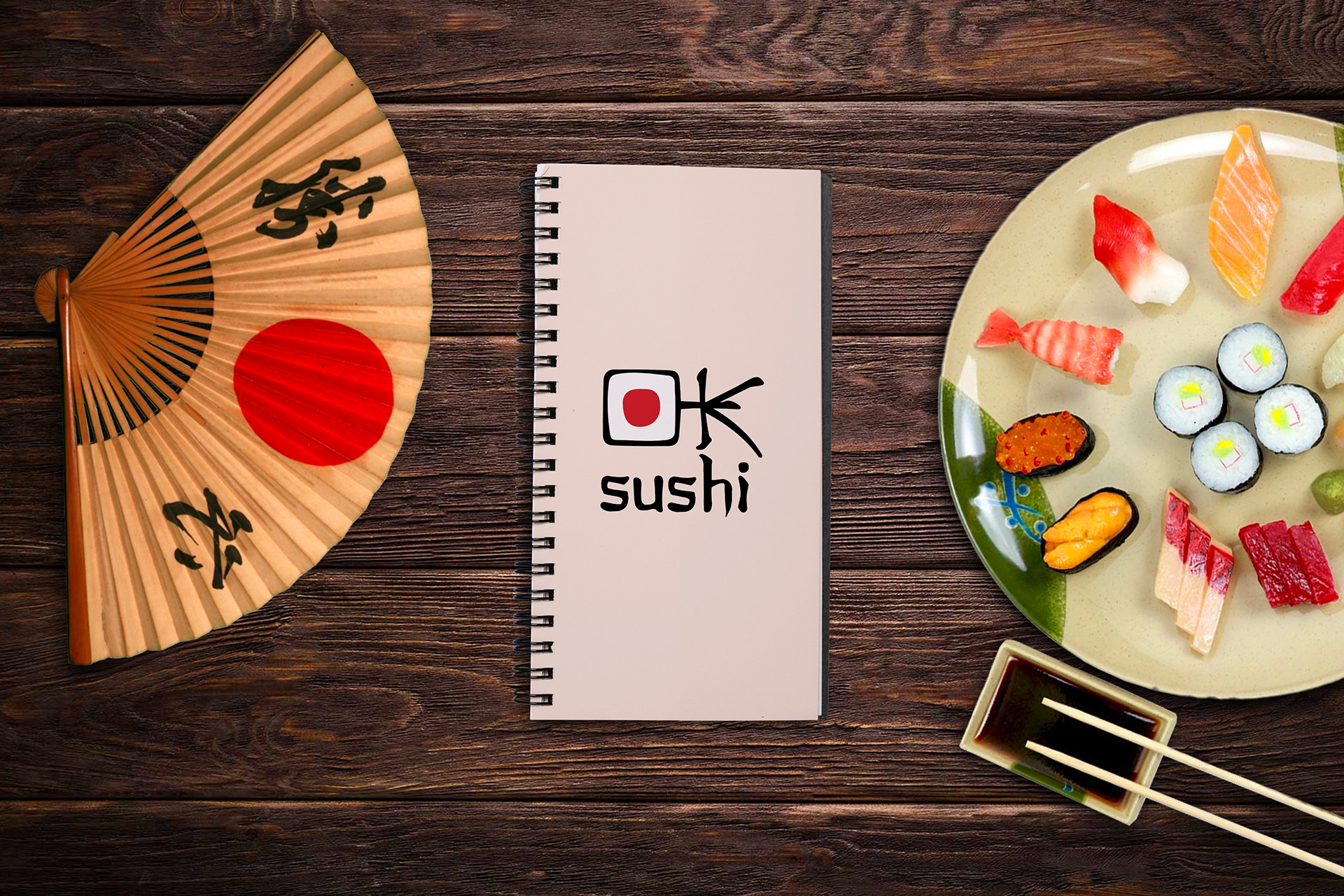 Sushi menu asian restaurant chinese eat cafe ILLUSTRATION.