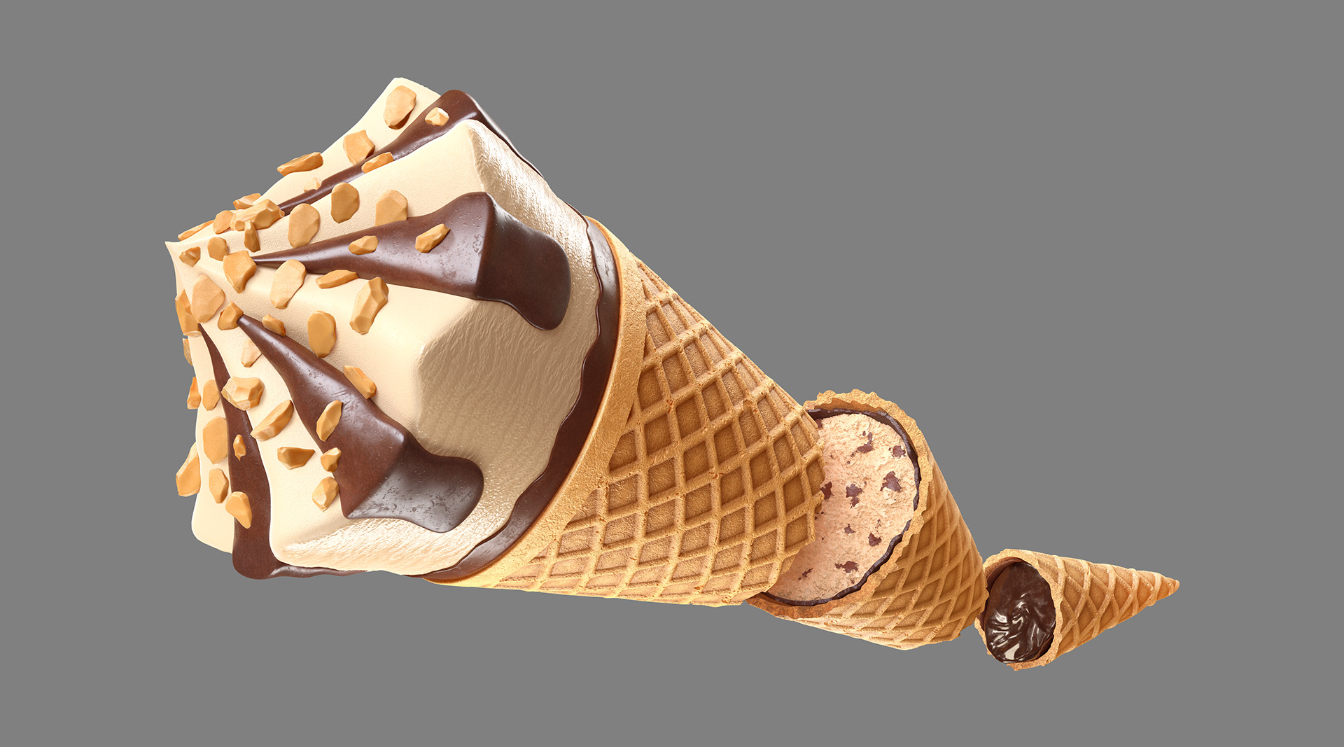 helados ice cream Donofrio nestle frio rico chocolate Zbrush CGI 3D Retouch...