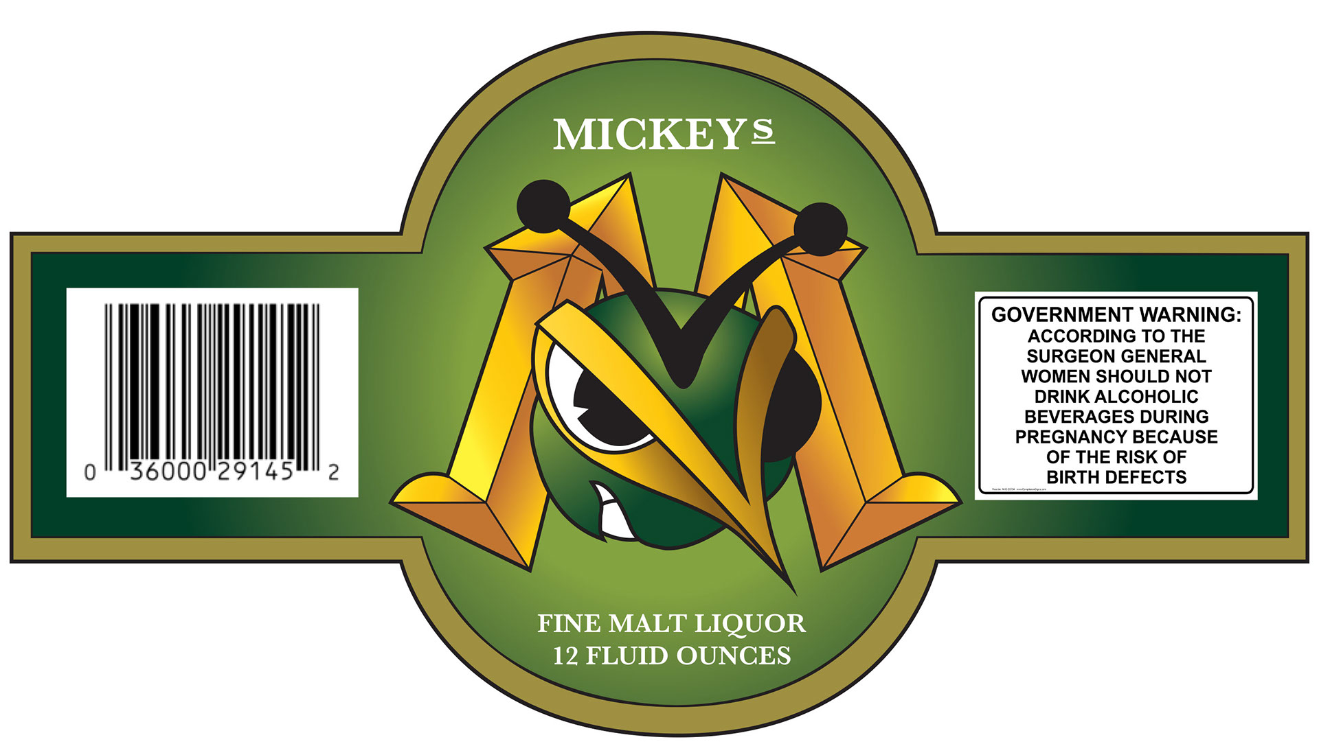 Super Hero mickeys beer Malt Liquor Rebrand bottle logo.