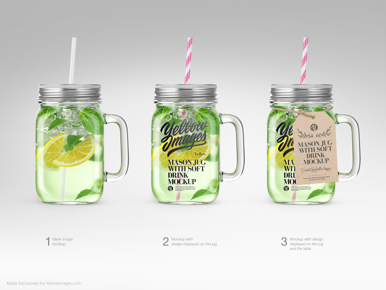 Mason Jug With Different Fillings Psd Mockups On Behance