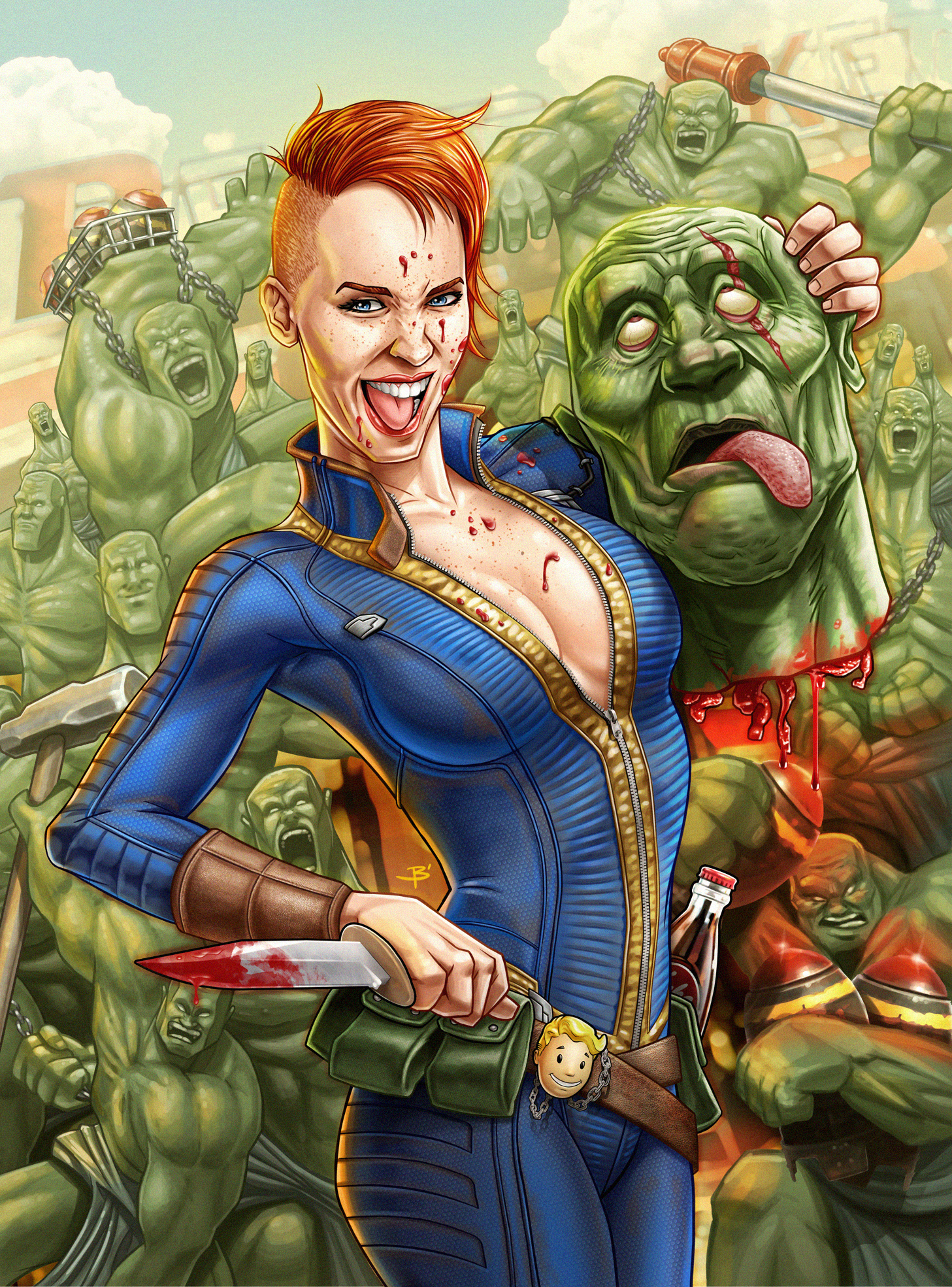 fallout nuclear comic Character game video game playstation Digital Artwork...