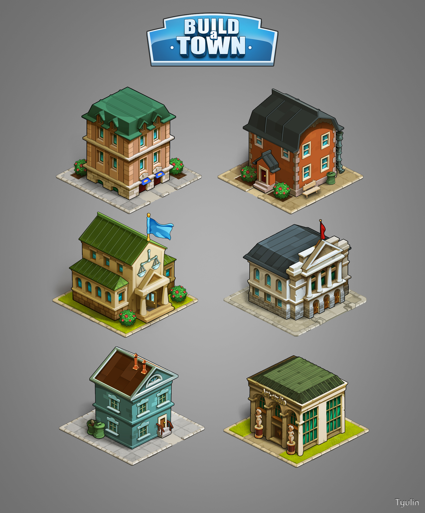 Built this town. Здания в играх. Здания казуальная Графика. Здания для 2d игр. Казуальная игра здания.