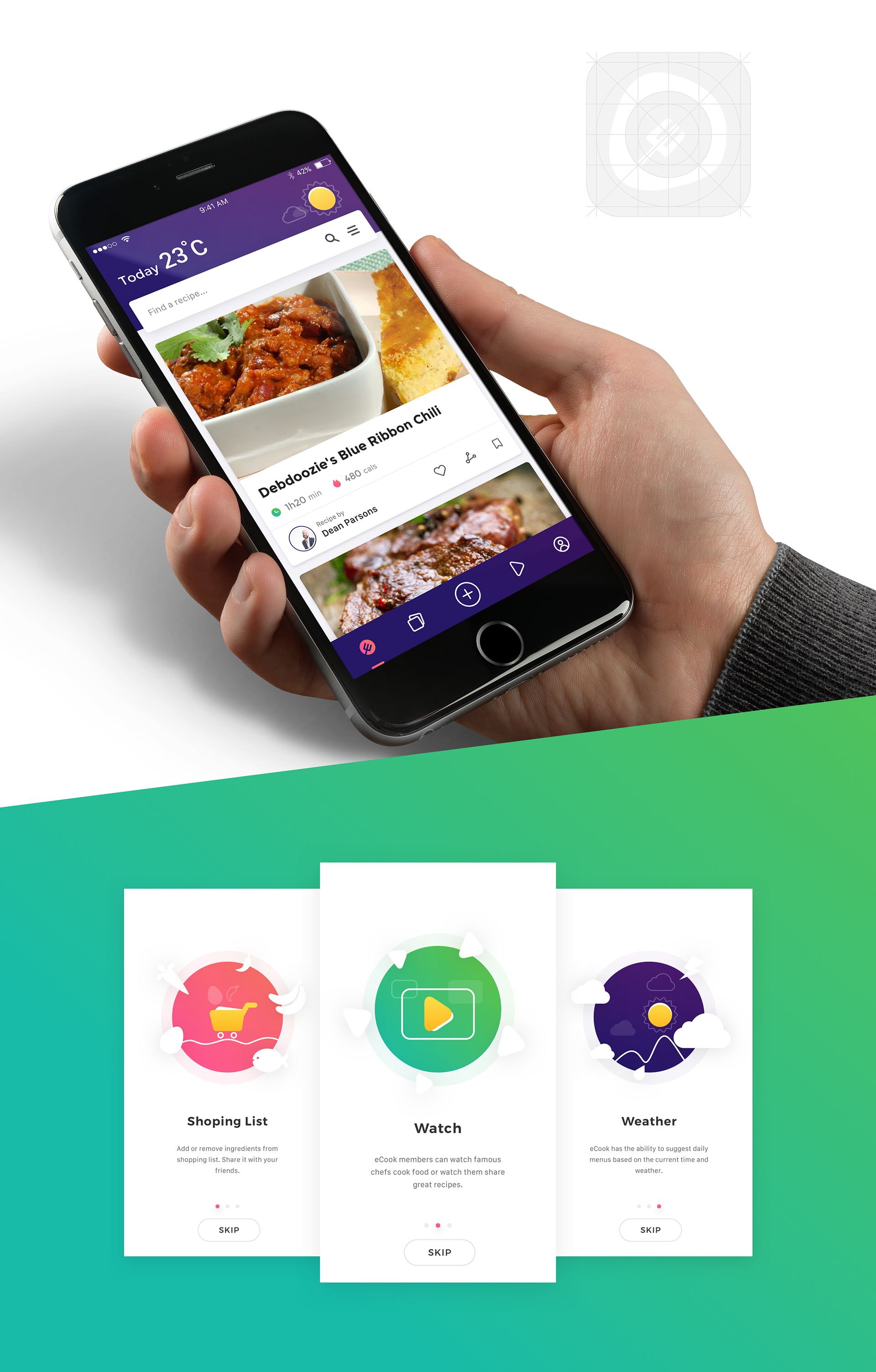 Interaction Design & UI/UX of the Ecook App Concept
