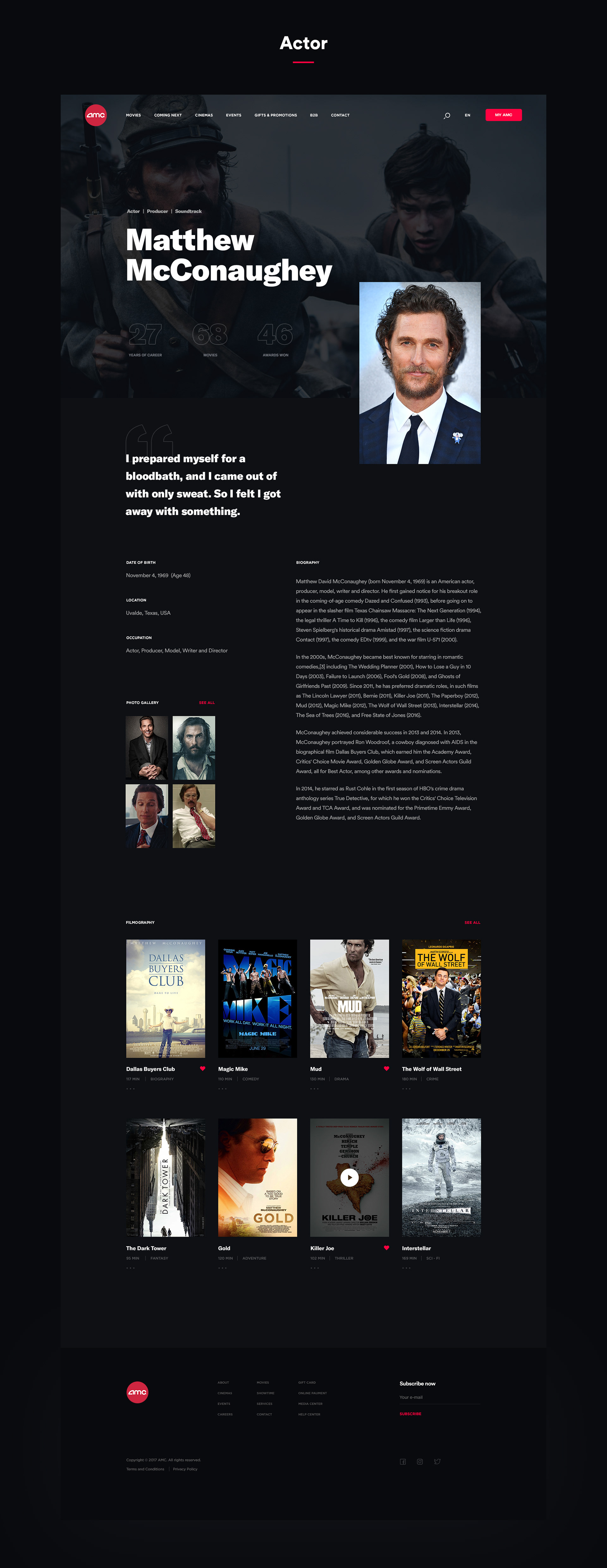 AMC Cinema - Website & App on Behance