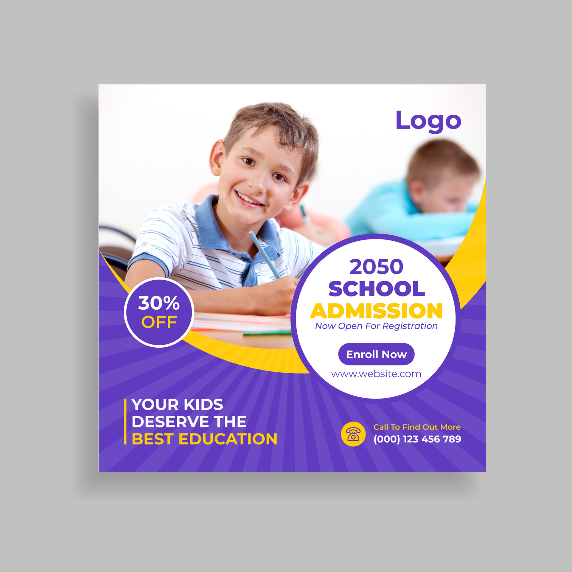 School Admission Social Media Post Template Design On Behance