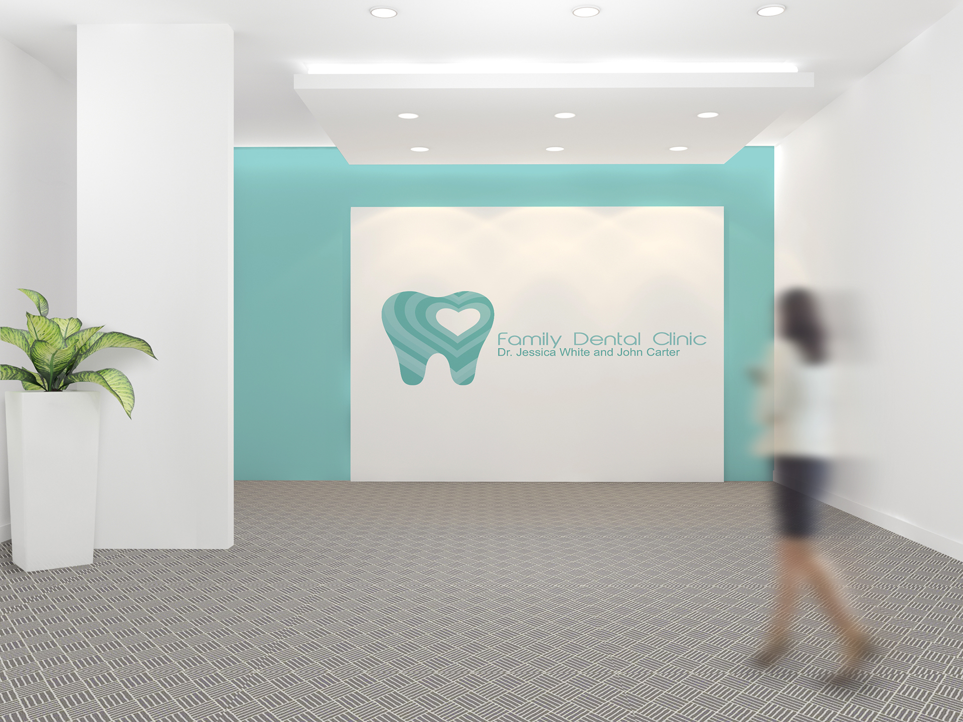 dental clinic family business card Icon logo falt design.