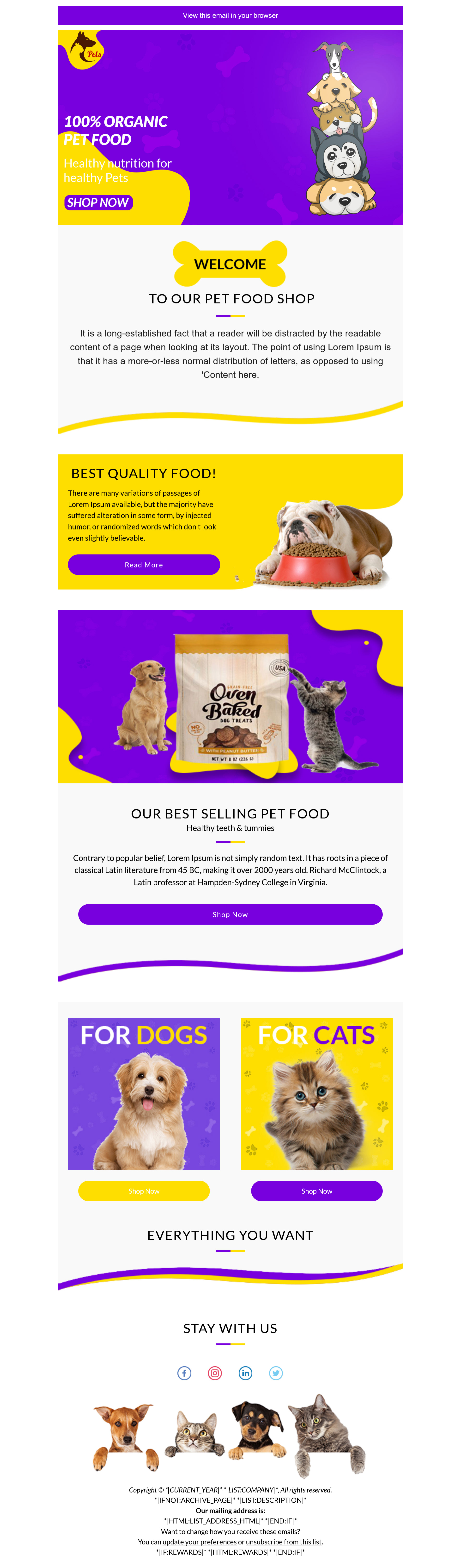 pet food email template