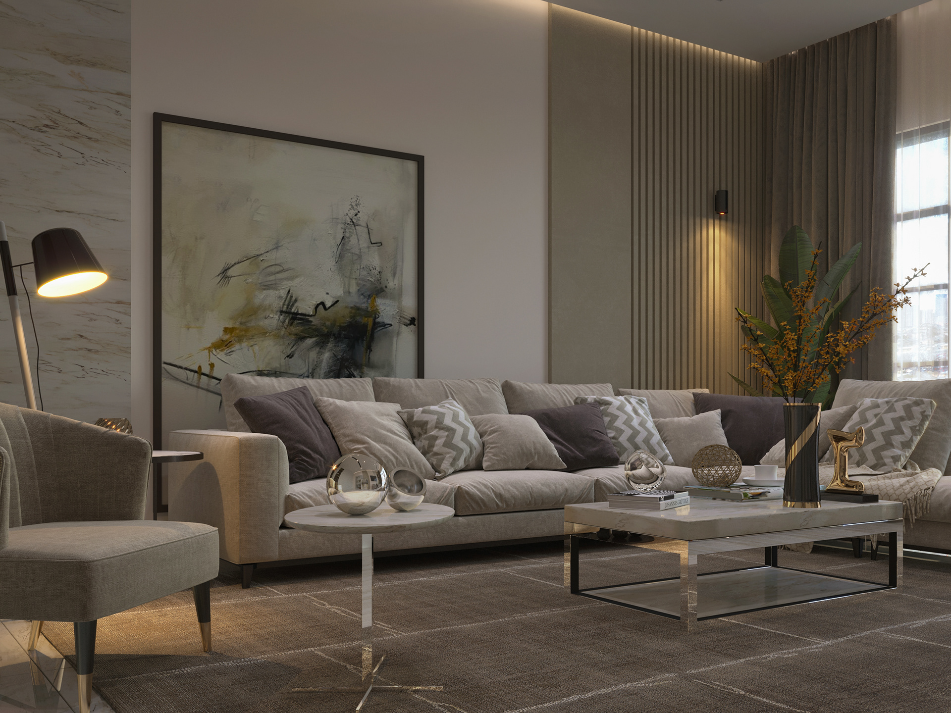 Modern Living Room Design on Behance