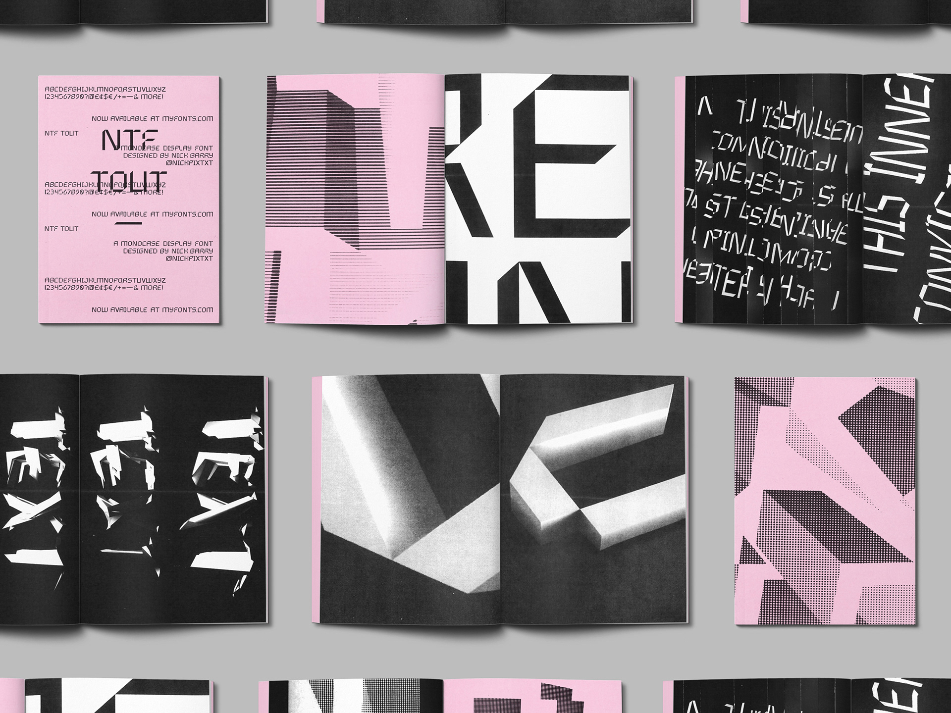 All the spreads from this handmade type specimen zine.
