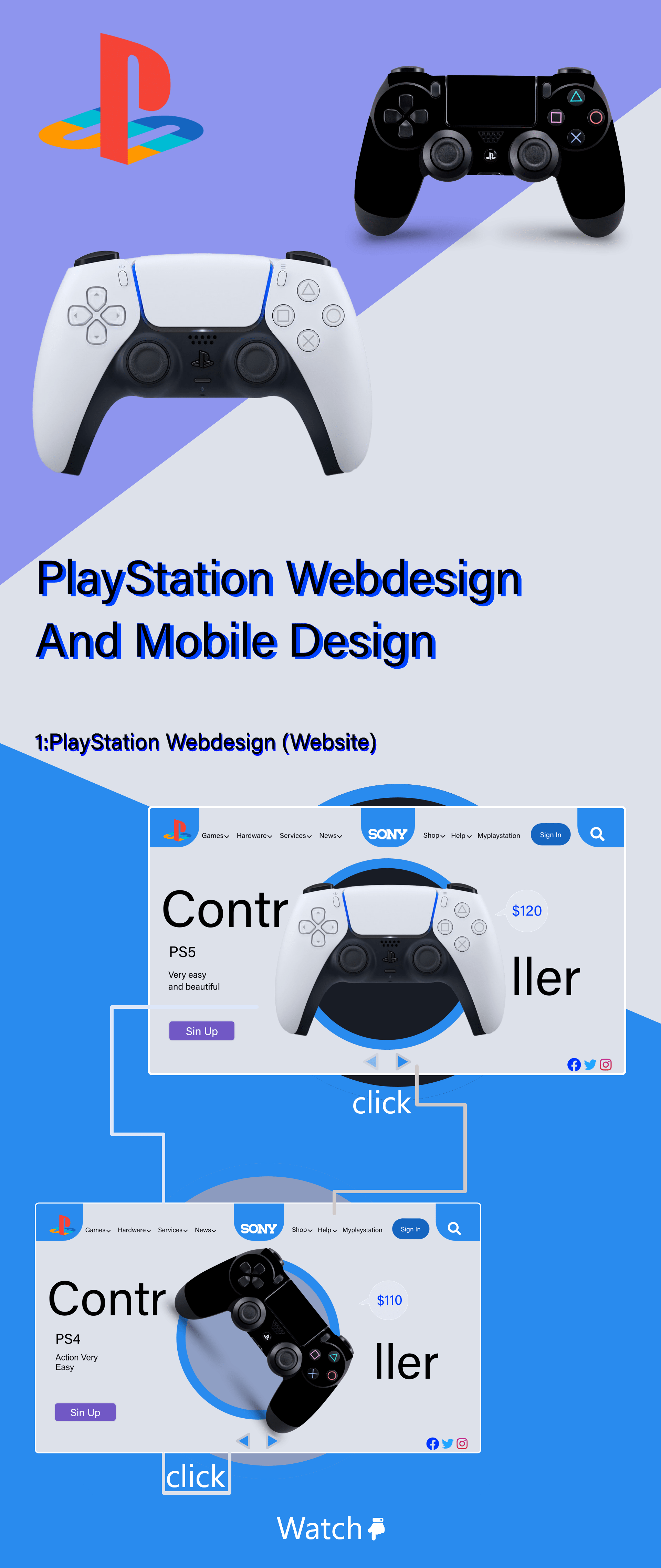 PlaySation5 Webdesign and mobildesign (prototype)