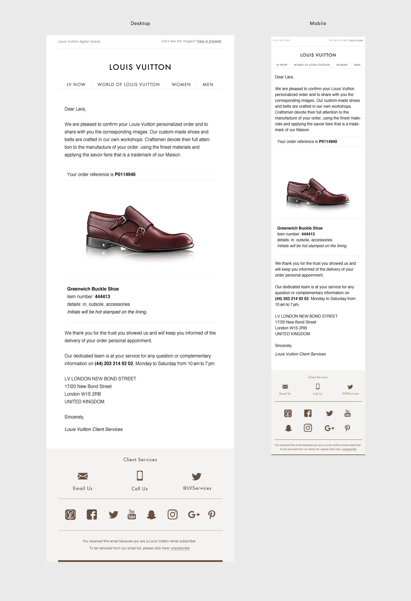 Louis Vuitton (Paris) Email Templates on Behance