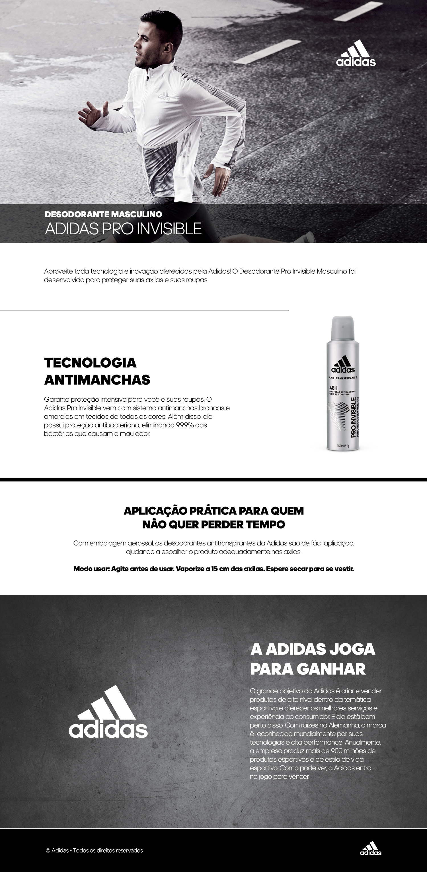 Dealer Page Desodorante Adidas Pro Invisible | Behance