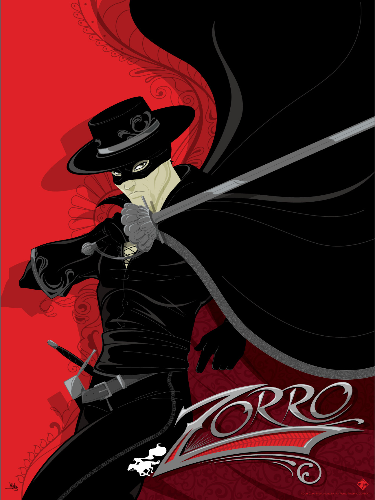 zorro ILLUSTRATION vector poster colorful design graphicdesign.