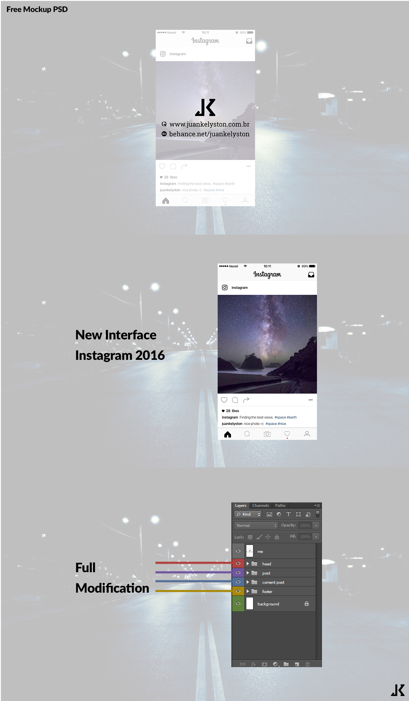 Download Free Mockup PSD | New Interface Instagram 2016 on Behance