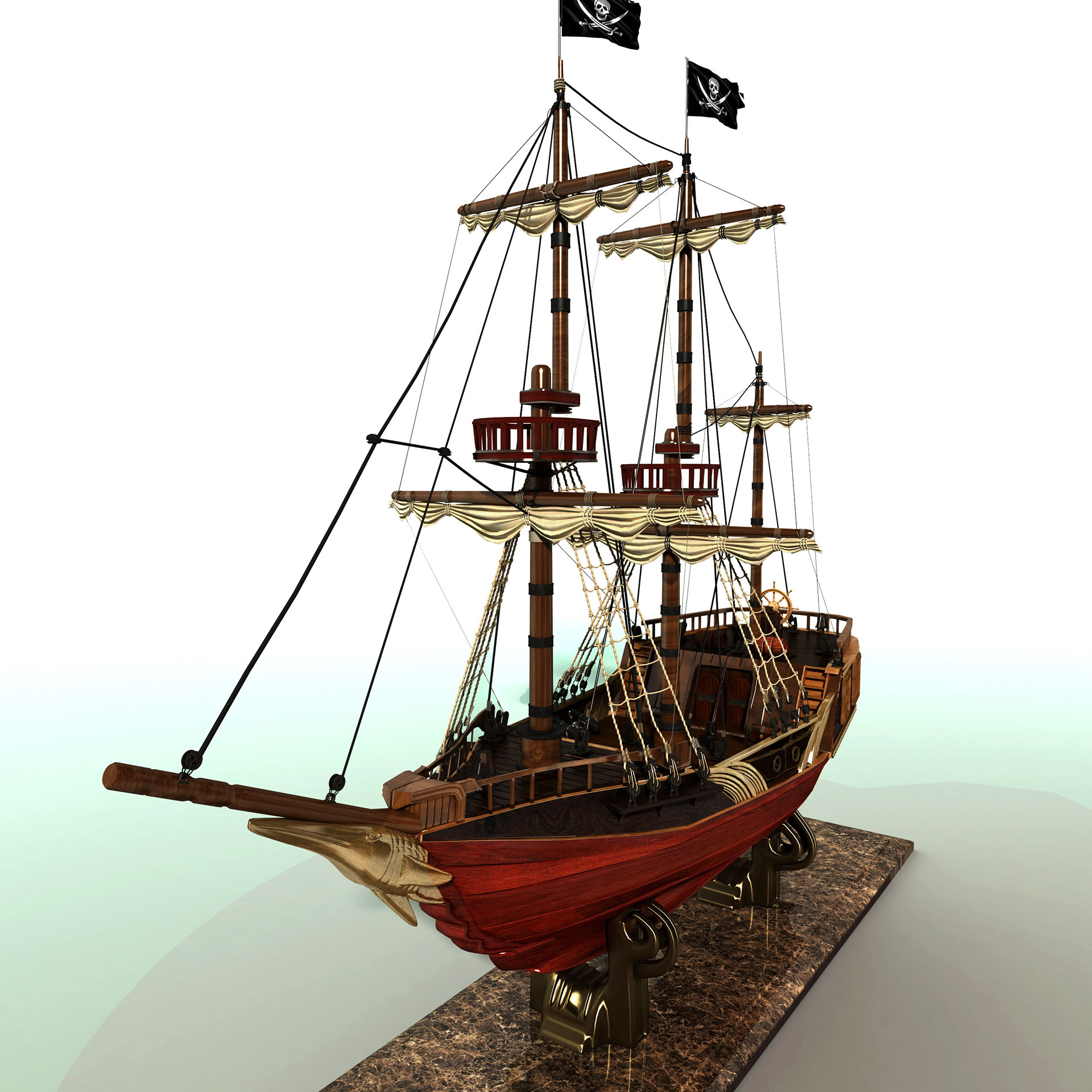 Model pirate ship, 3d visualization on Behance. source: mir-s3-cdn-cf.behan...