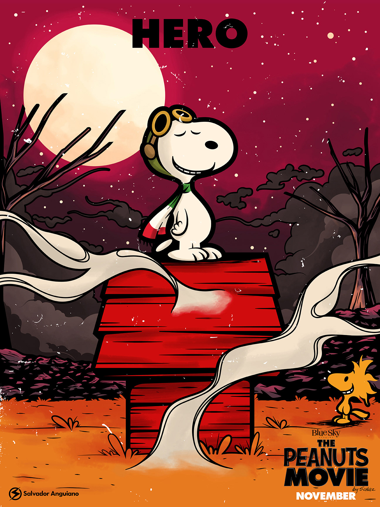 Peanuts Movie poster • Official collaboration with the Poster Posse |  Behance