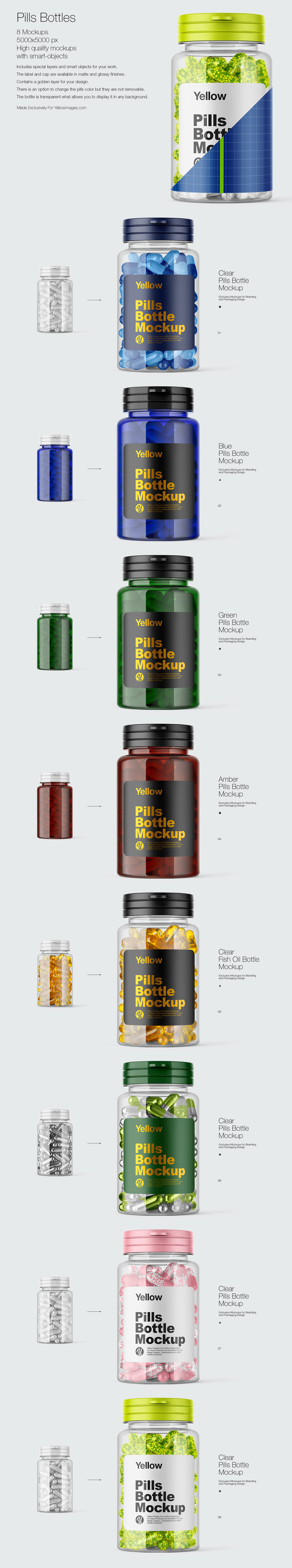 Download 8 Pills Bottles Psd Mockups On Behance