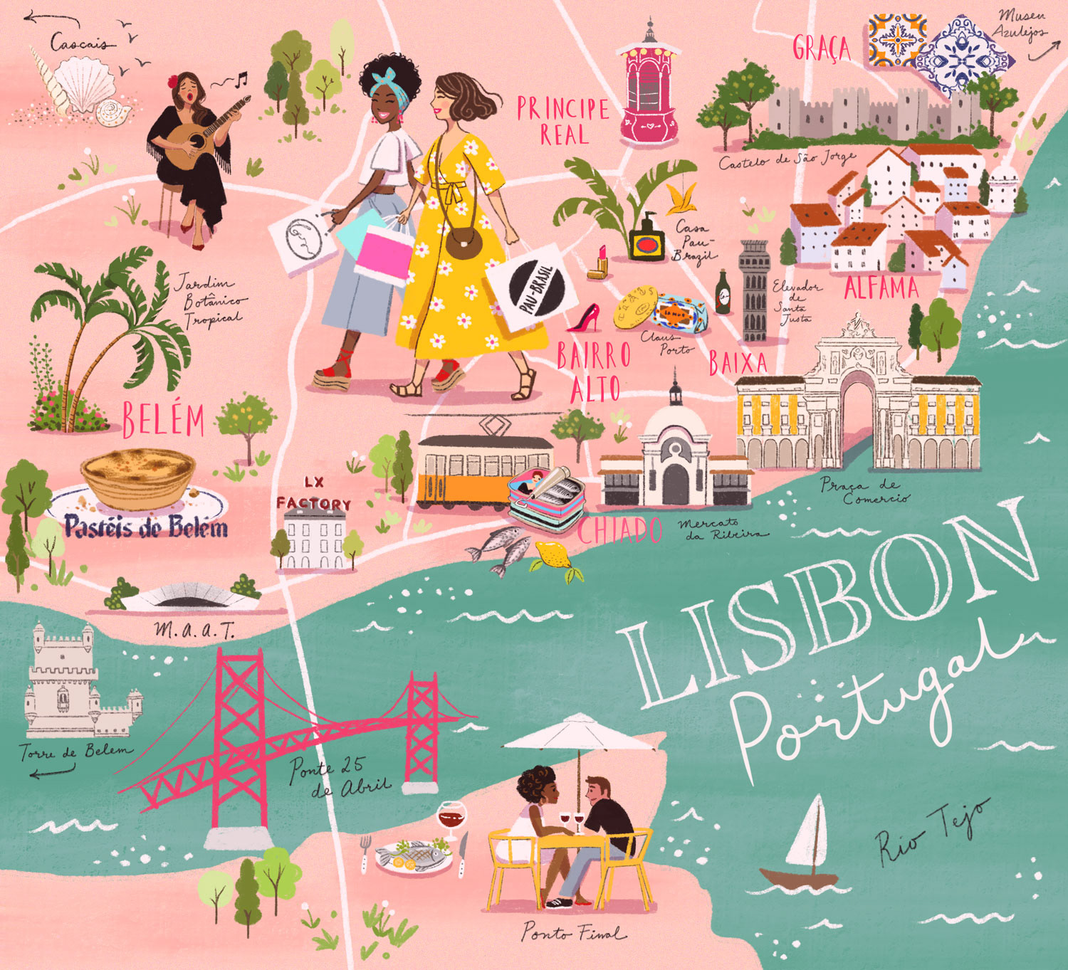 lisbon tourist attraction map